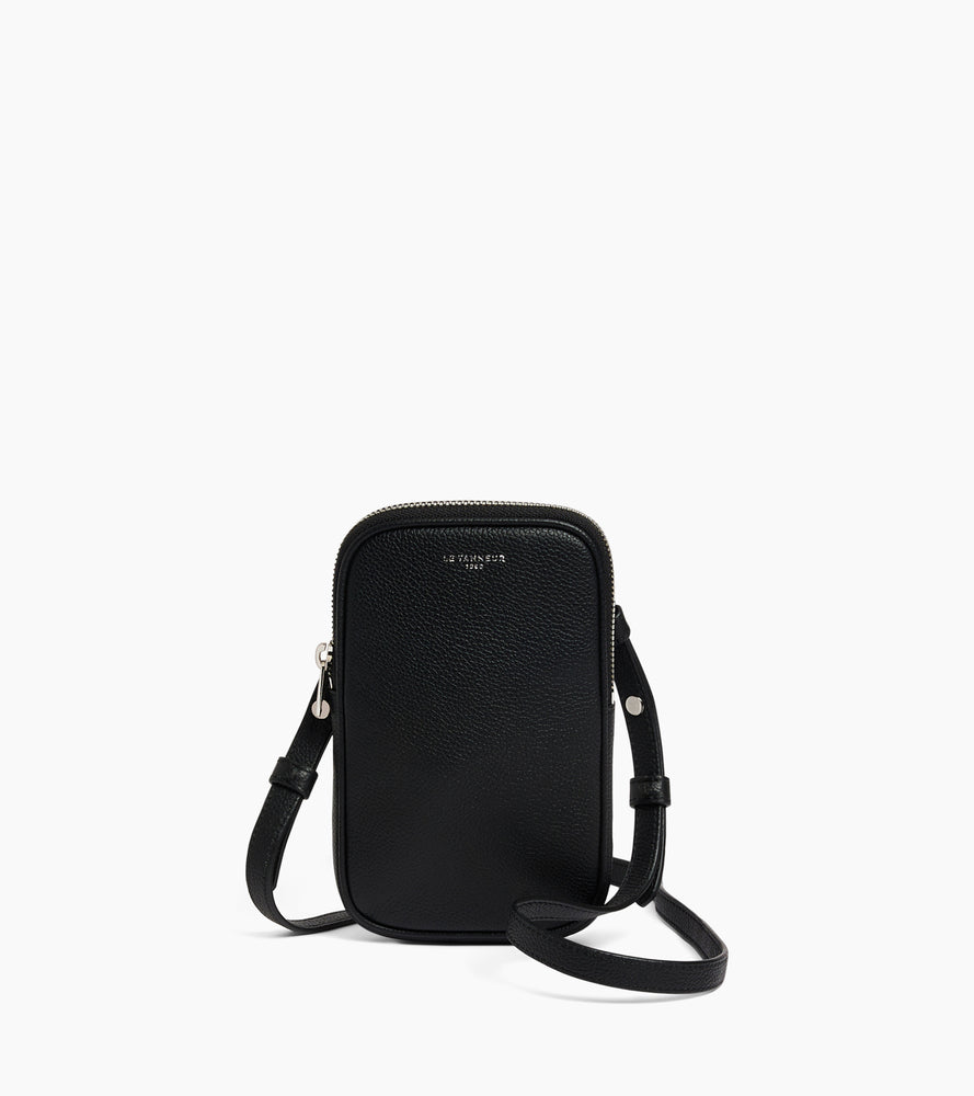 Étui Longe Téléphone Tom Ford – Cuir Olive Avec Logo Et Dragonne