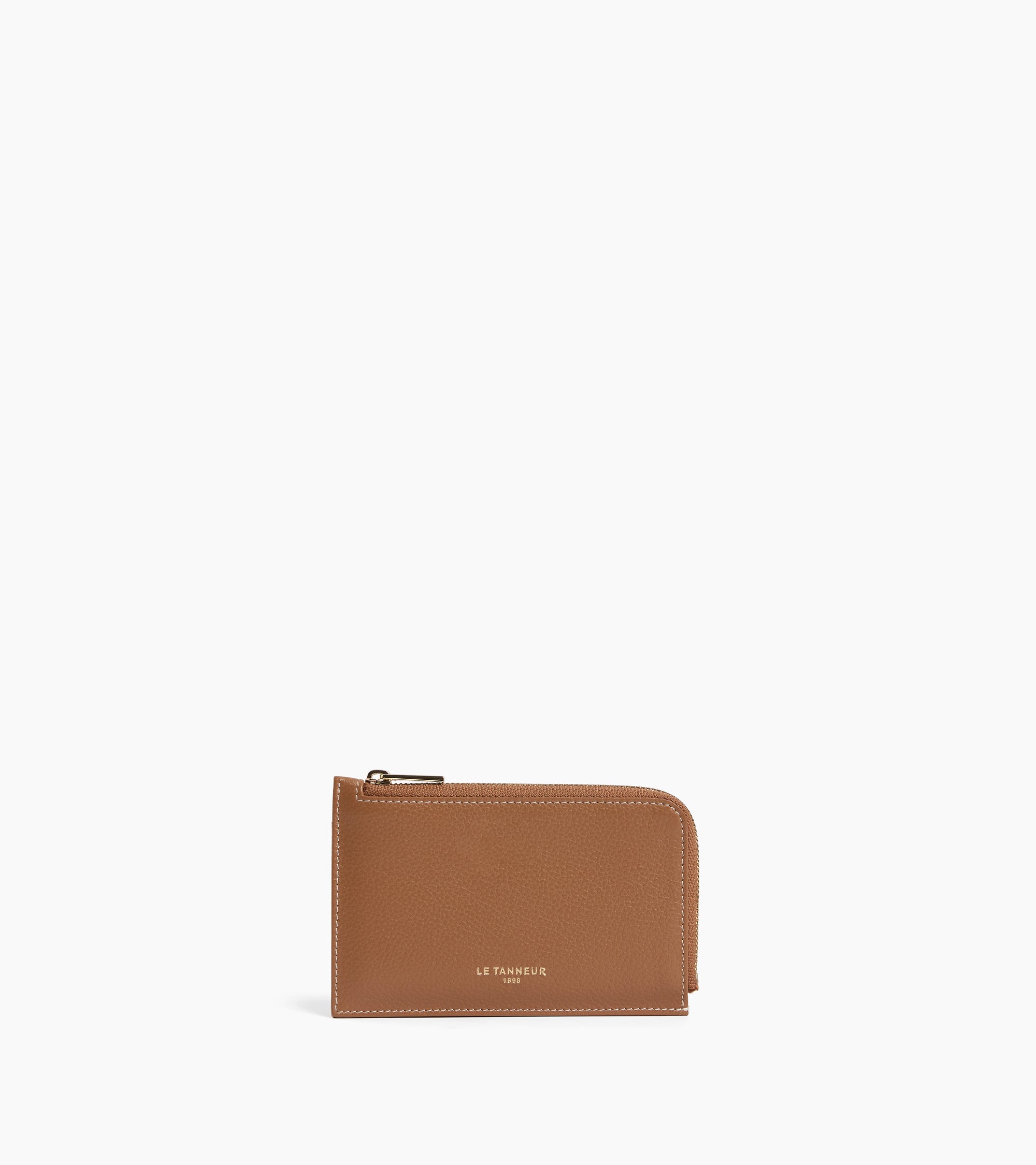 Albertine zipped card holder in grained leather