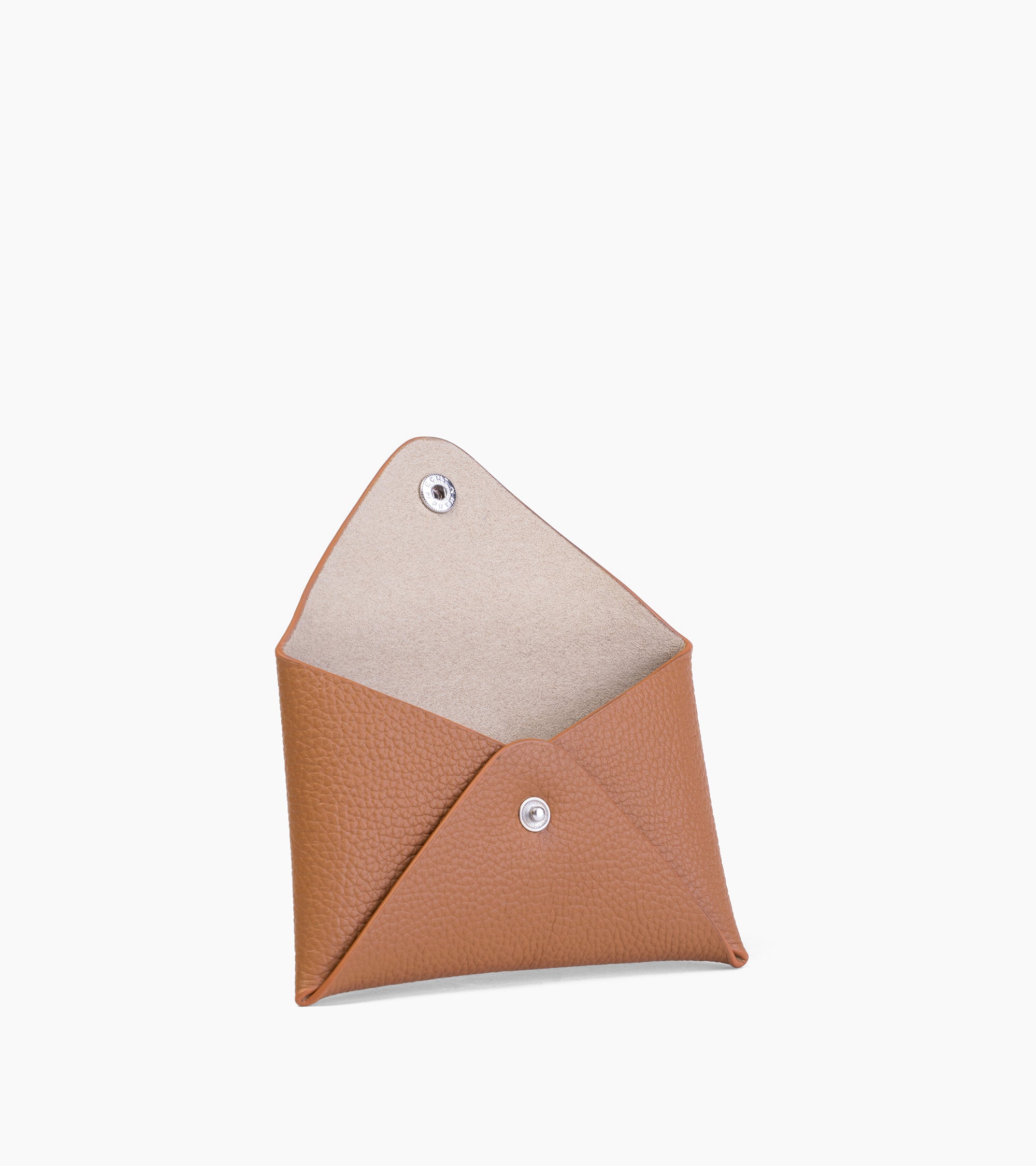 Envelope pouch in grained leather