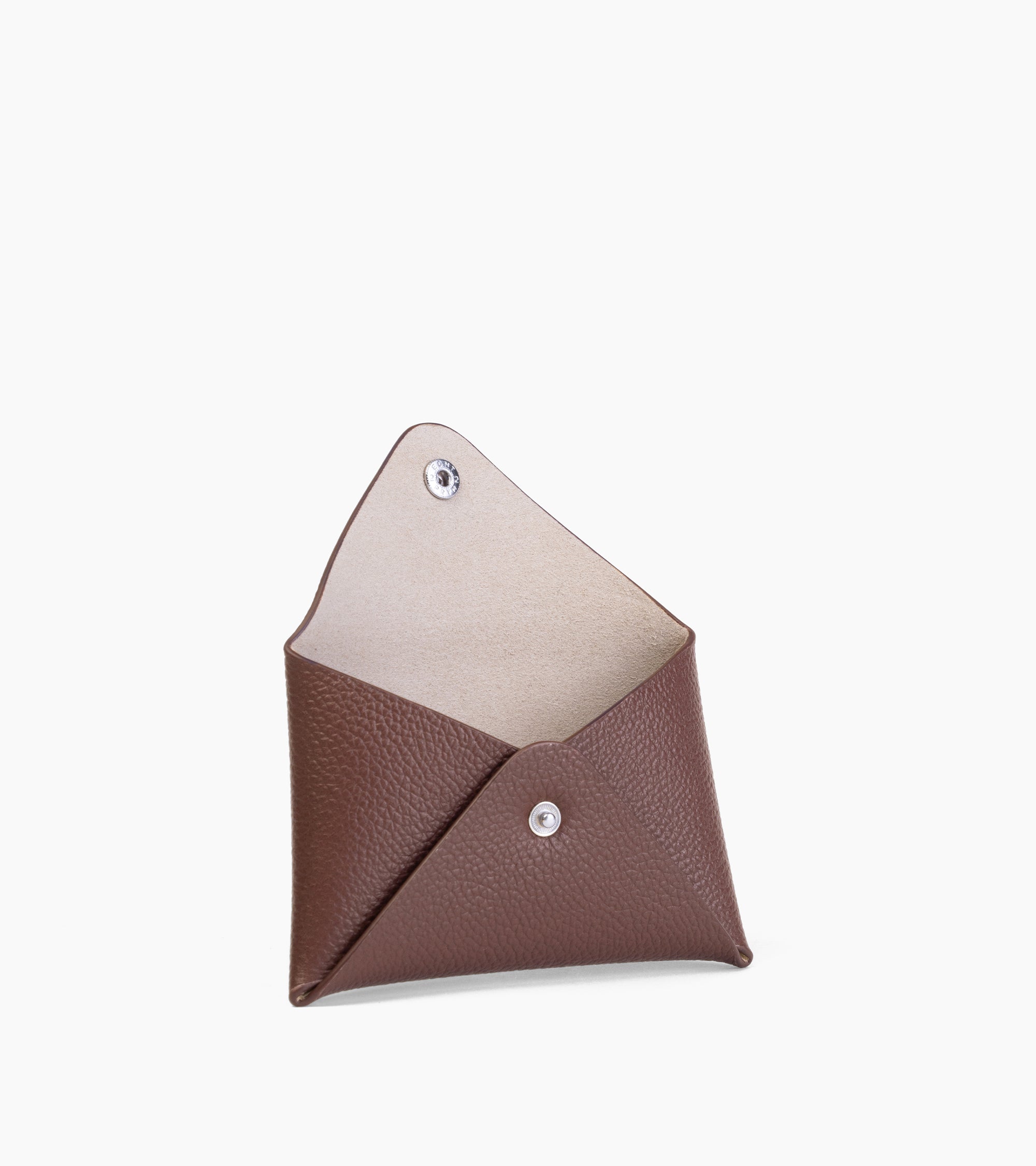 Envelope pouch in grained leather