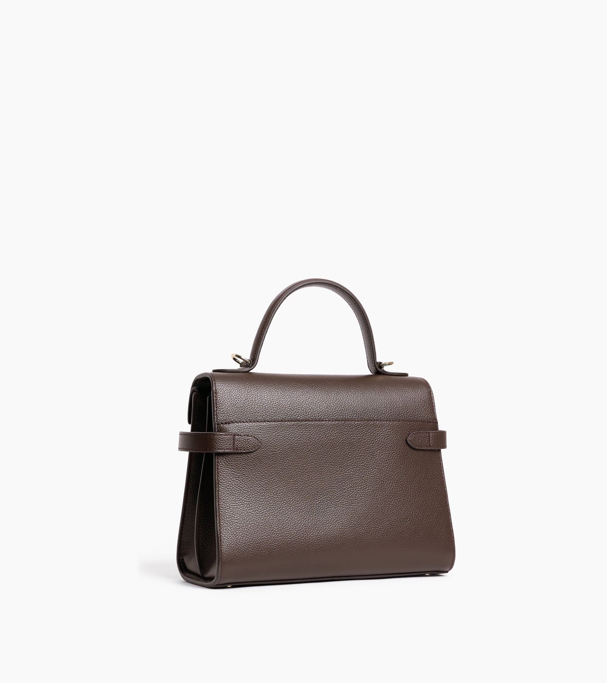 Bolso de mano mediano Emilie de piel texturizada con doble solapa