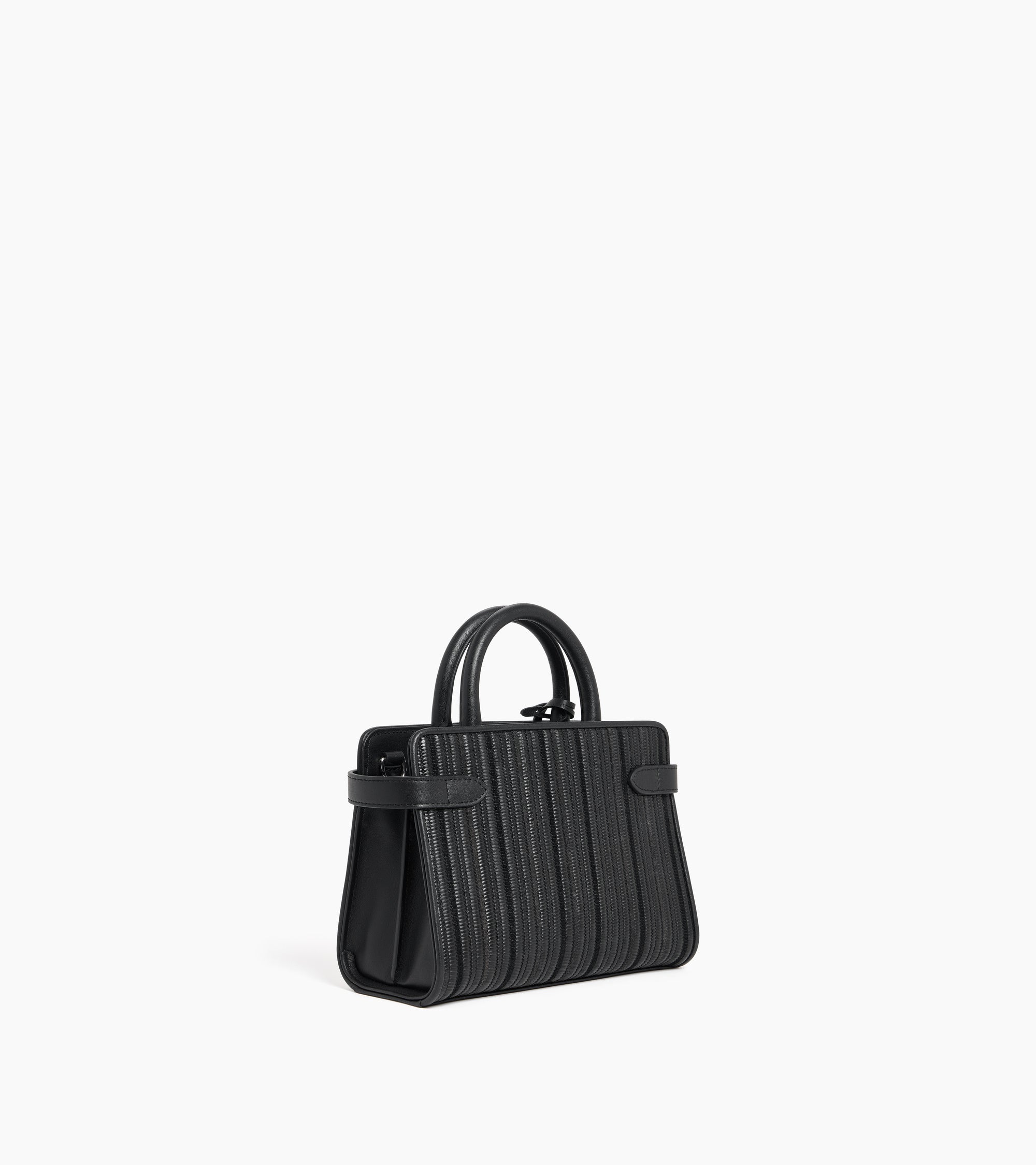 Emile small handbag with double-flap in braided recycled leather