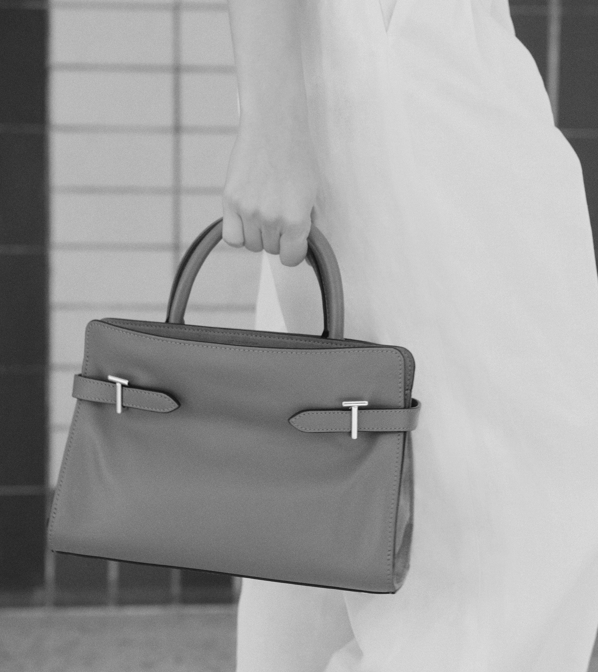 Emie medium handbag in smooth leather and nubuck