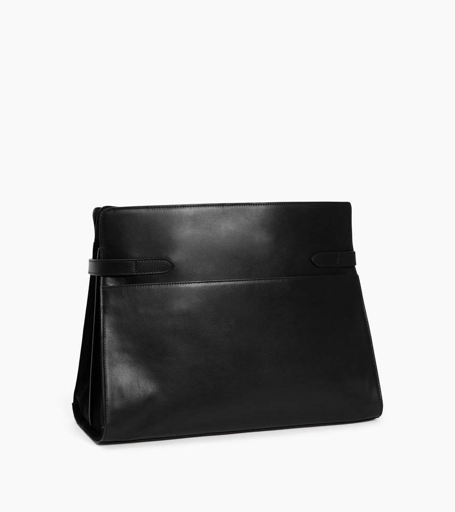 Emie maxi handbag in smooth leather and nubuck
