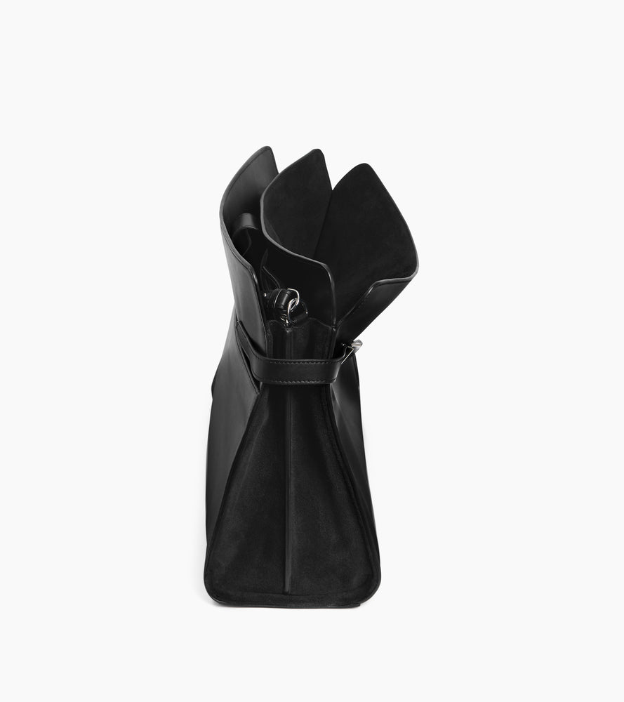 Emie maxi handbag in smooth leather and nubuck