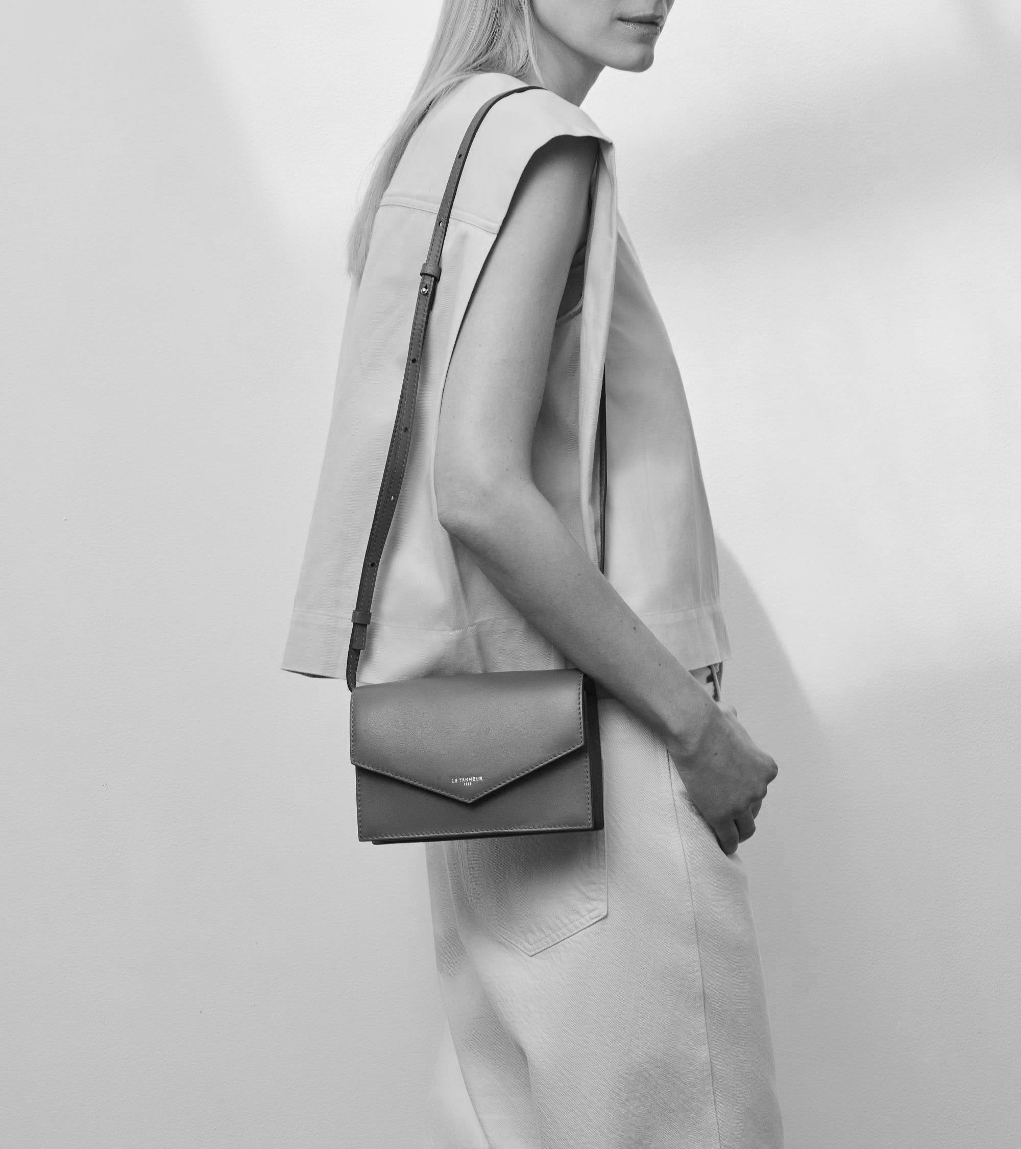 Paulette crossbody clutch in smooth leather