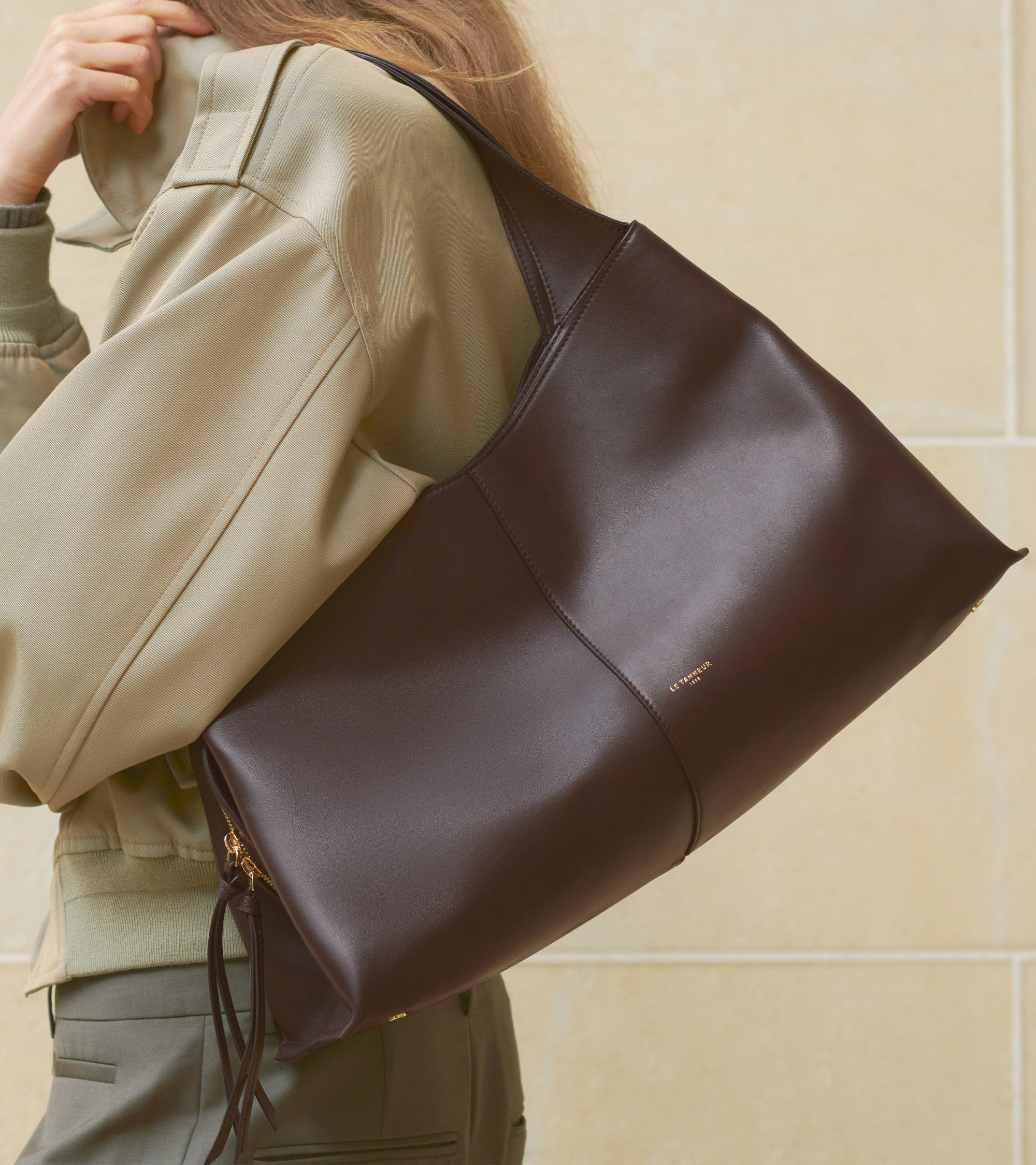 Félicie large tote bag in smooth leather