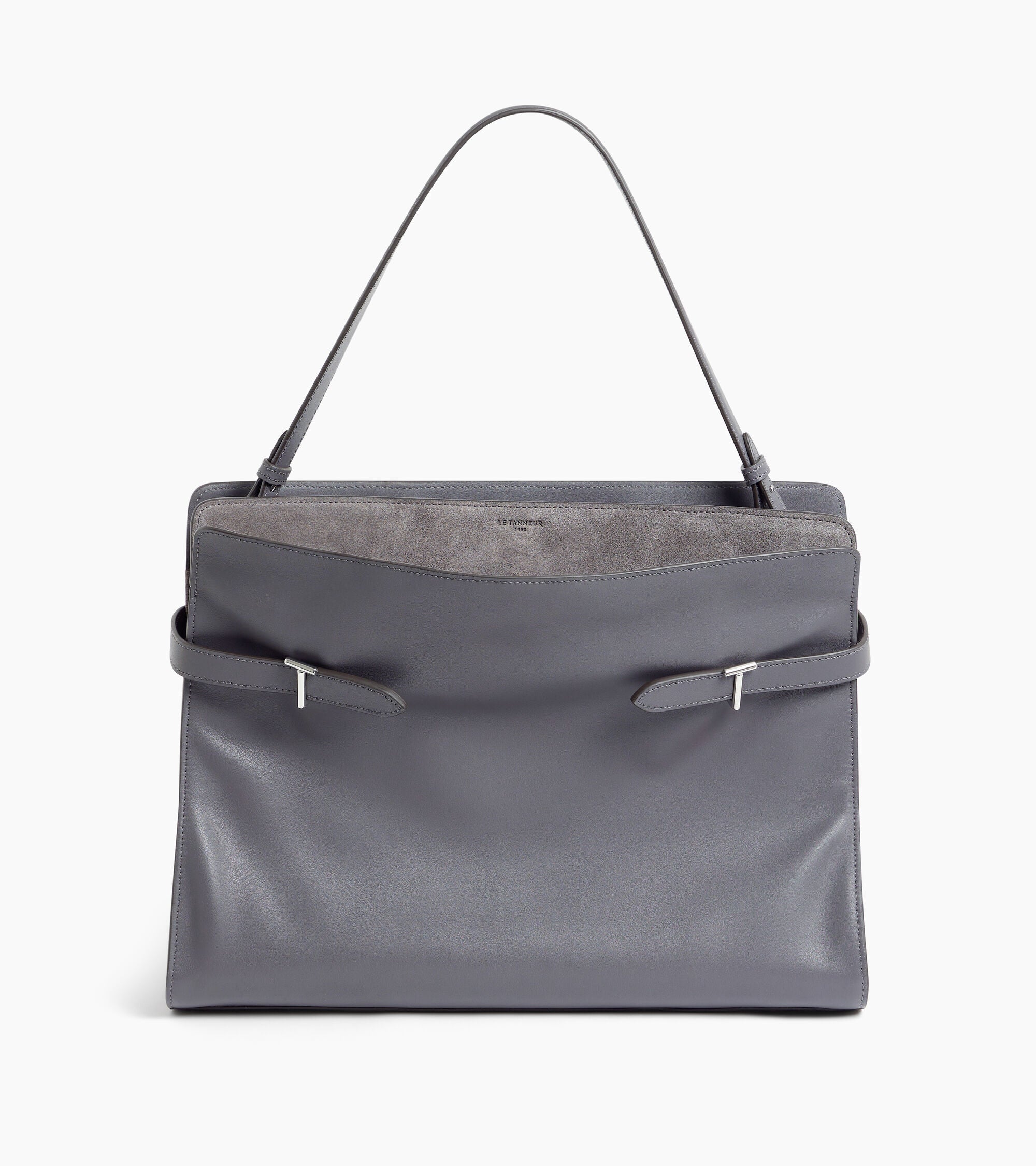 Bolsa de hombro modelo maxi Emie en cuero liso y ante
