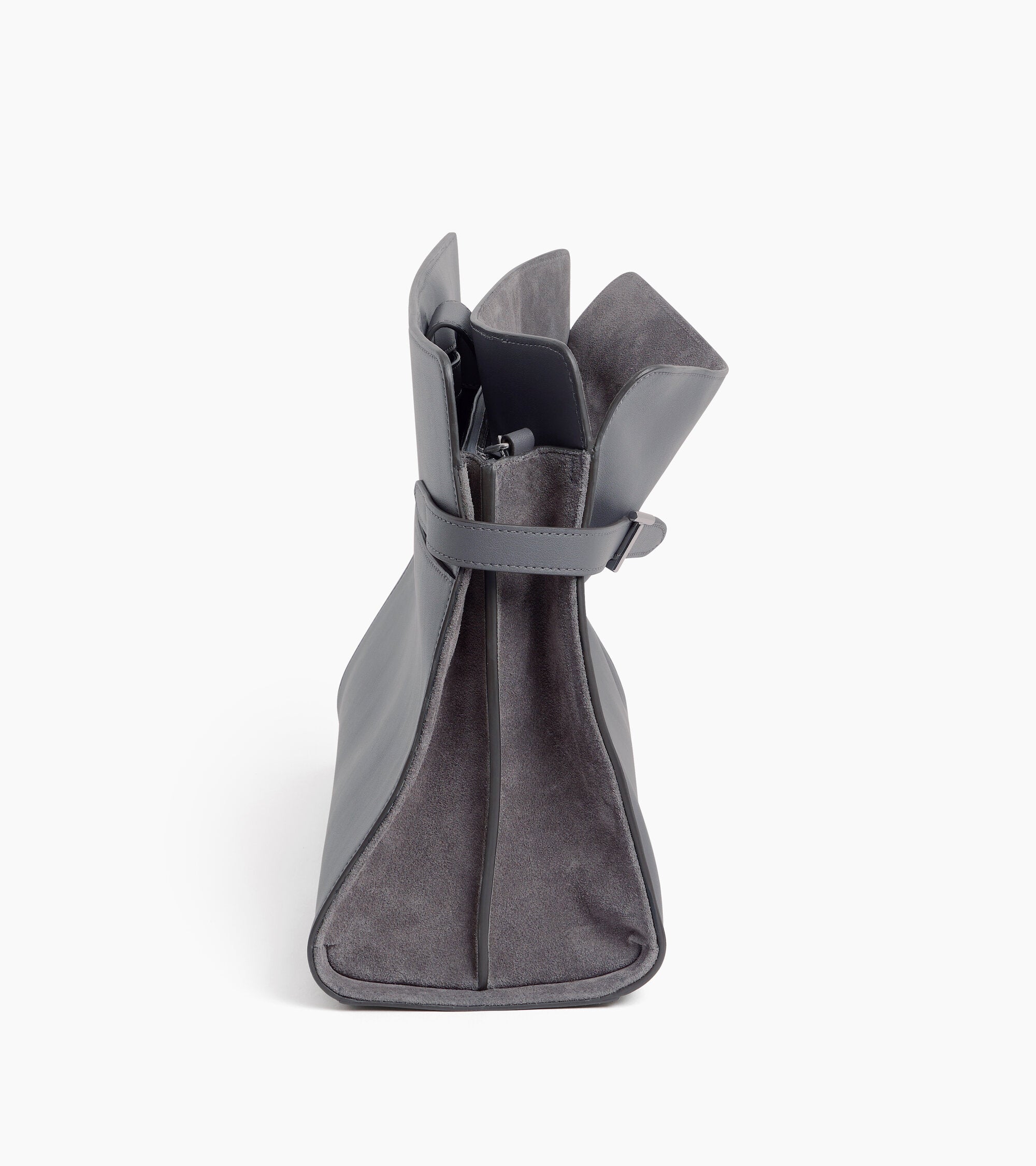 Bolsa de hombro modelo maxi Emie en cuero liso y ante