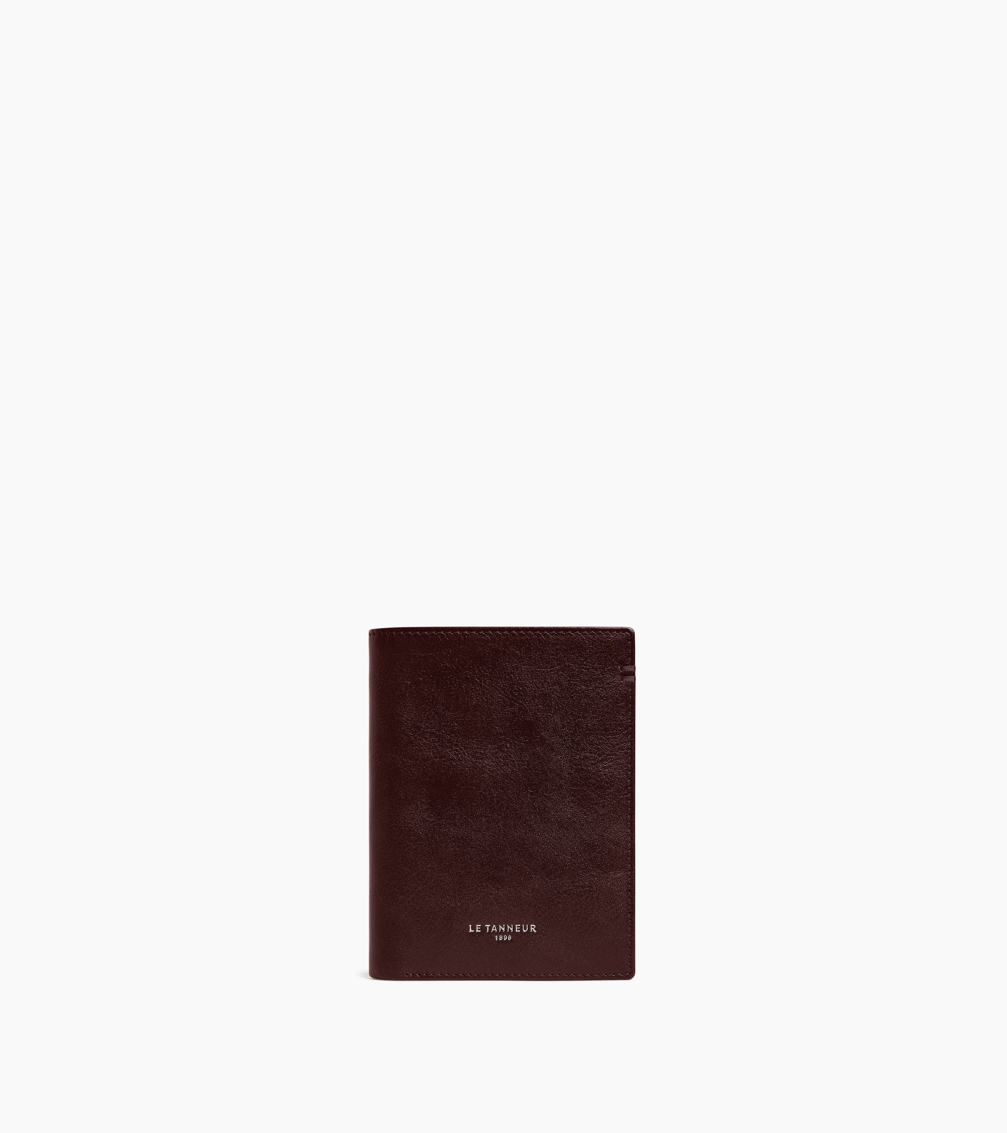 Lucien vertical zipped wallet in oiled leather