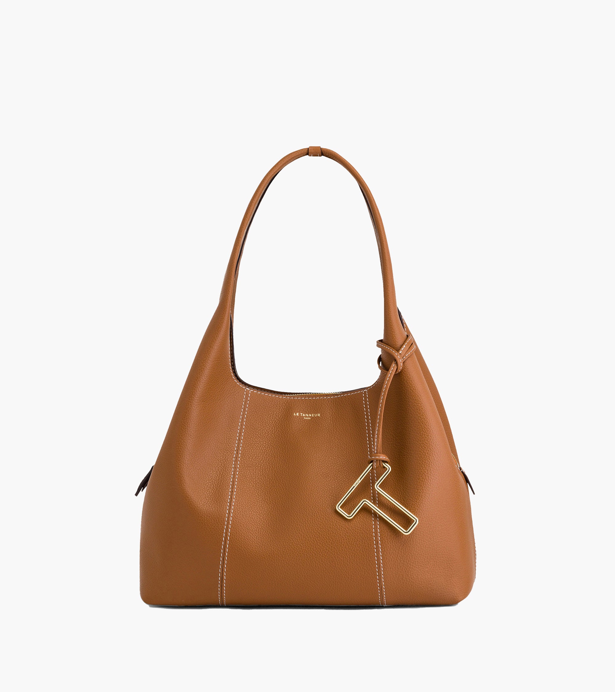 Sac porté épaule moyen modèle Juliette en cuir grainé Marron Tan