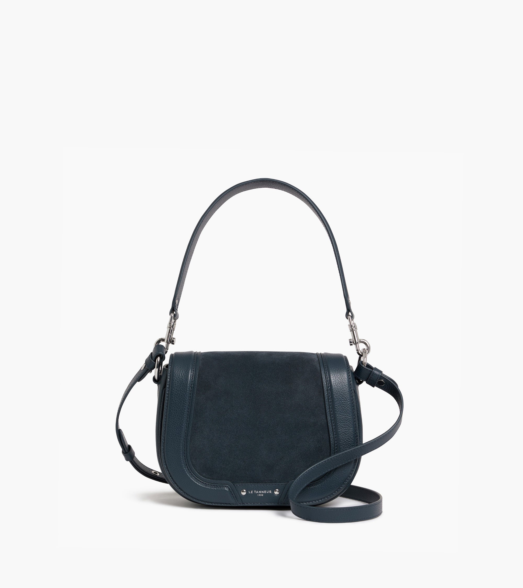 Sac à bandoulière moyen modèle Ella en cuir grainé et nubuck