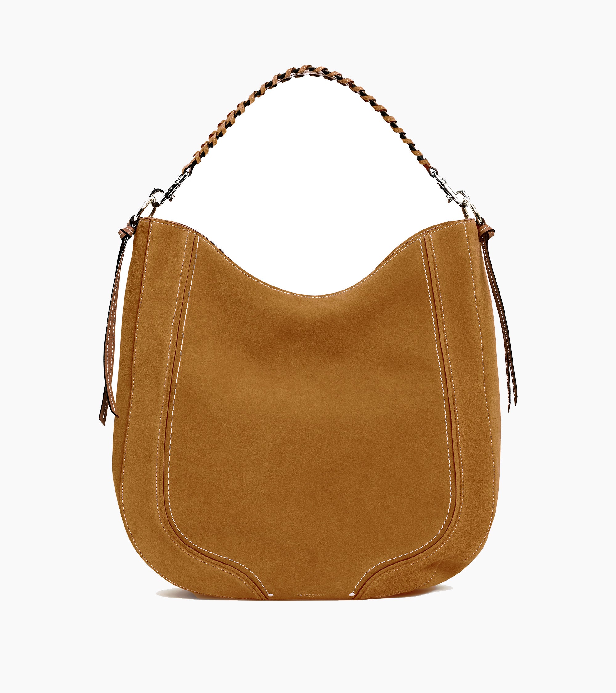 Ella medium hobo bag in grained leather and nubuck