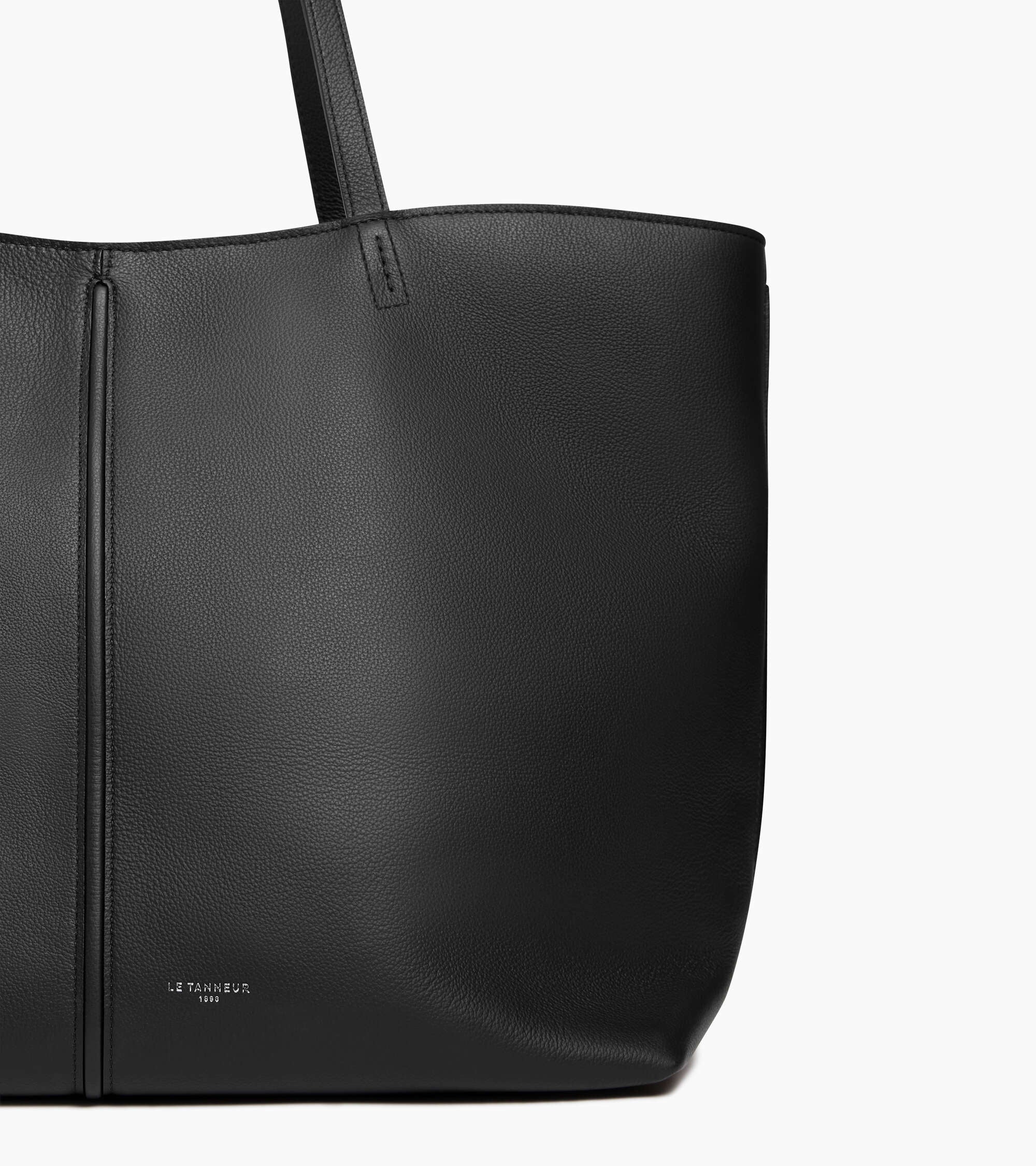 Hortense large tote bag in double-face grained leather