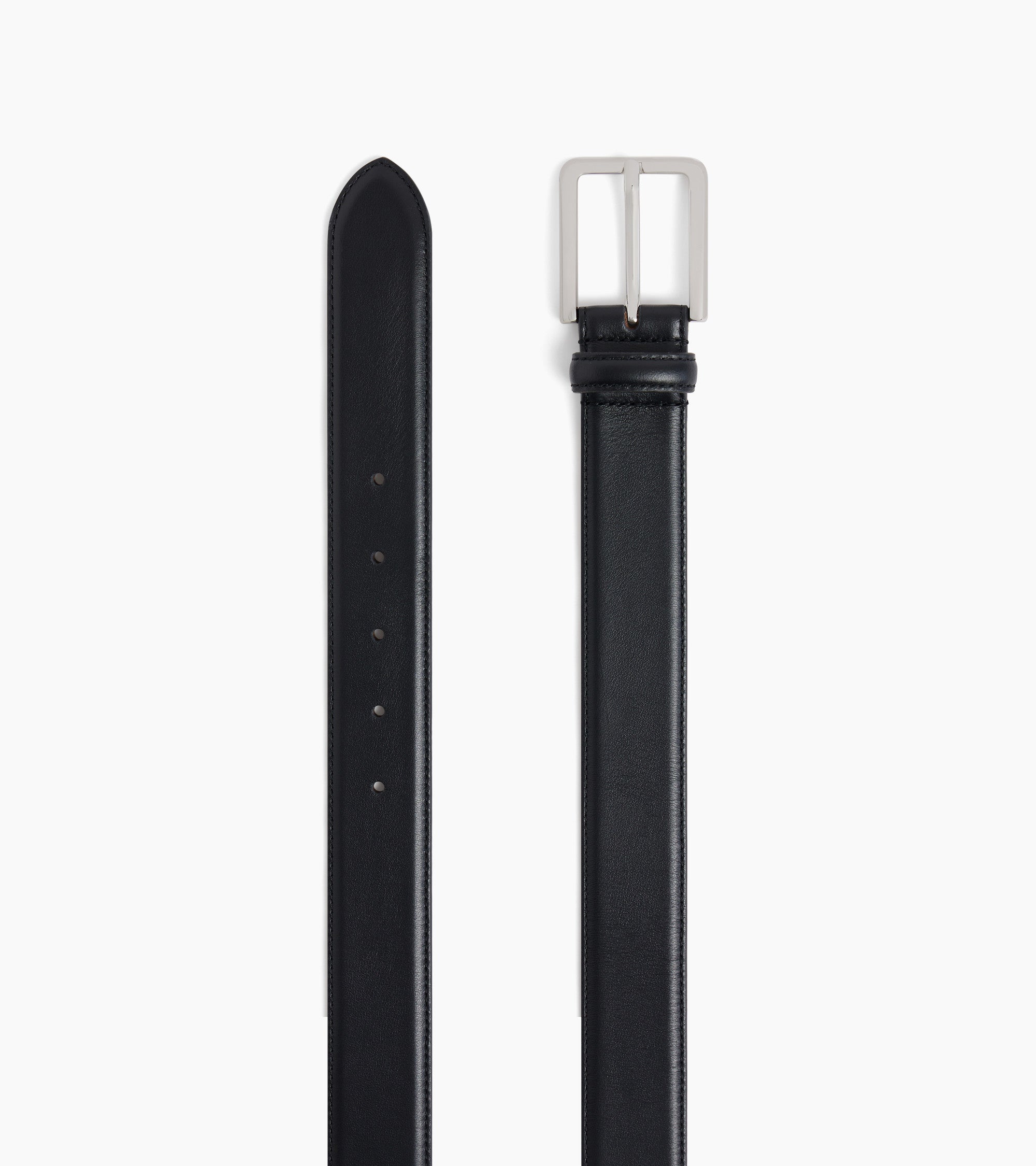 Cinturón de hombre con hebilla rectangular de cuero liso