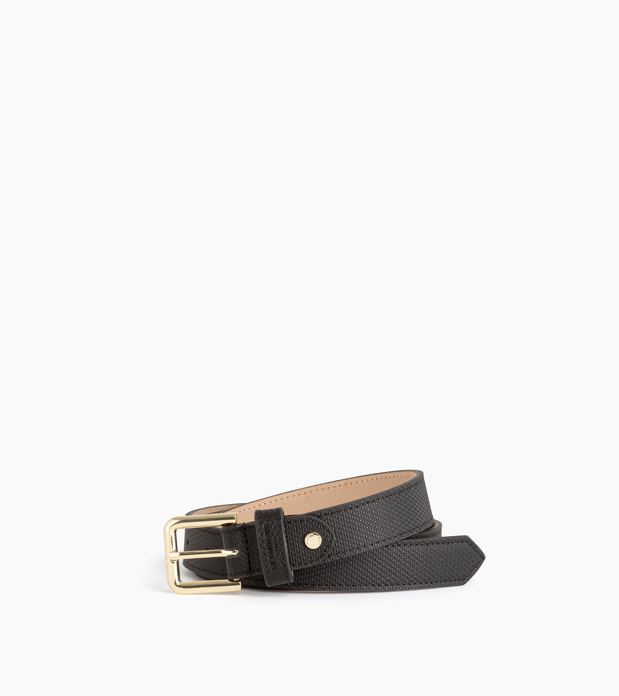 Ceinture femme avec boucle carrée en cuir lisse