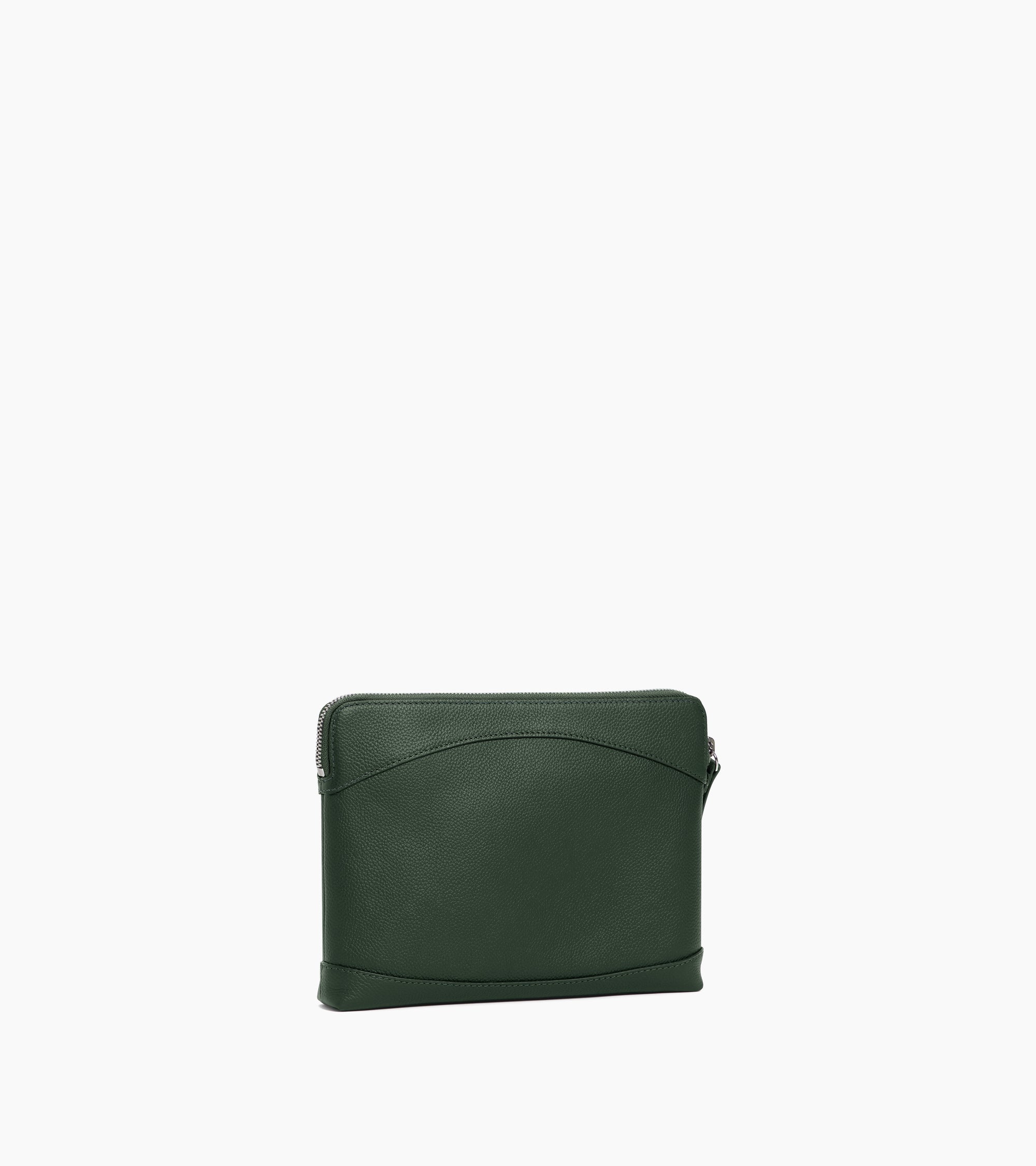Kleine Tasche aus genarbtem Leder mit Reißverschluss