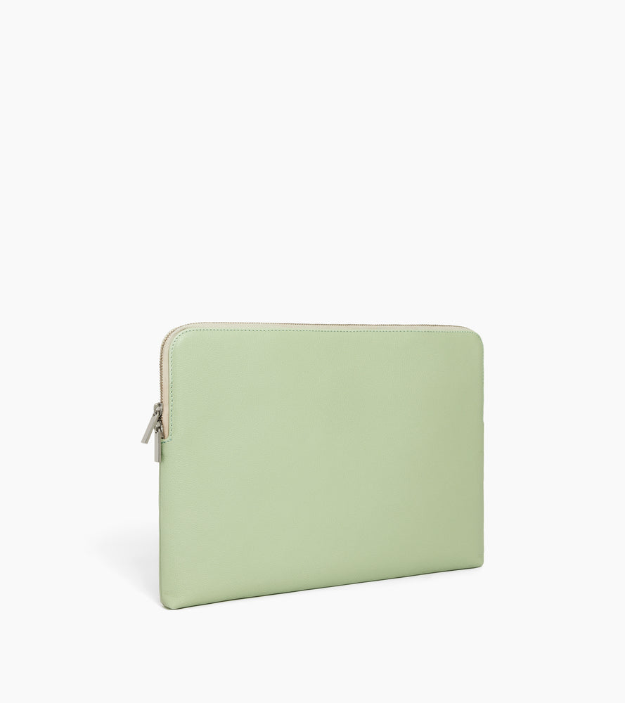 Pochette ordinateur 14" en cuir grainé