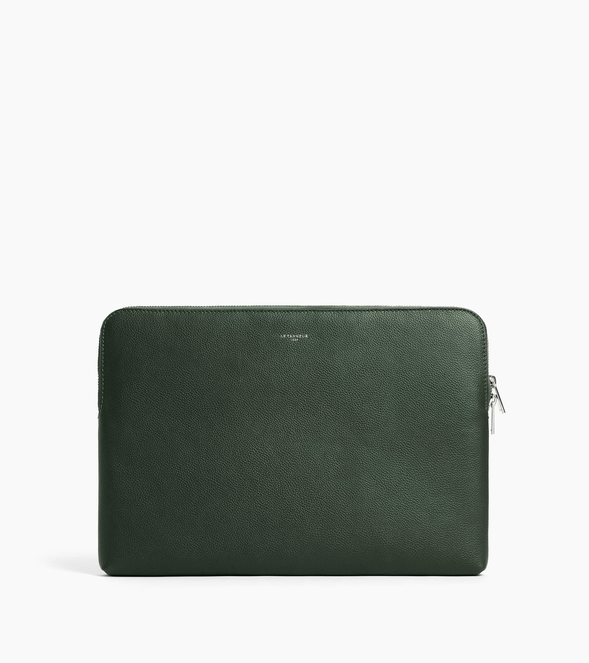 14" laptop sleeve in grained leather