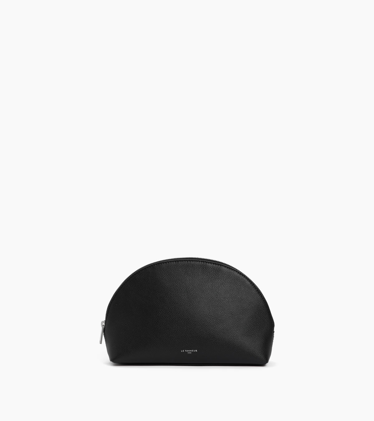 Half-moon toiletry bag in grained leather