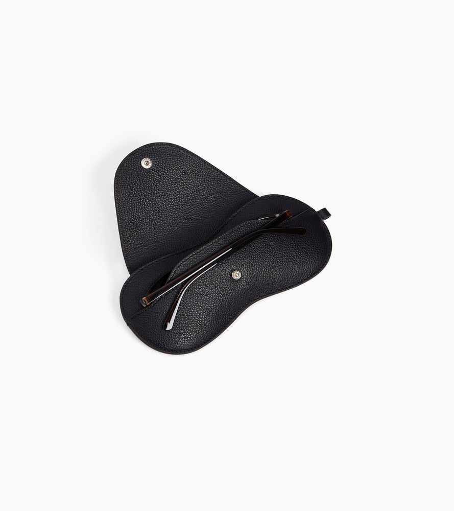 Etui à lunettes charms en cuir grainé