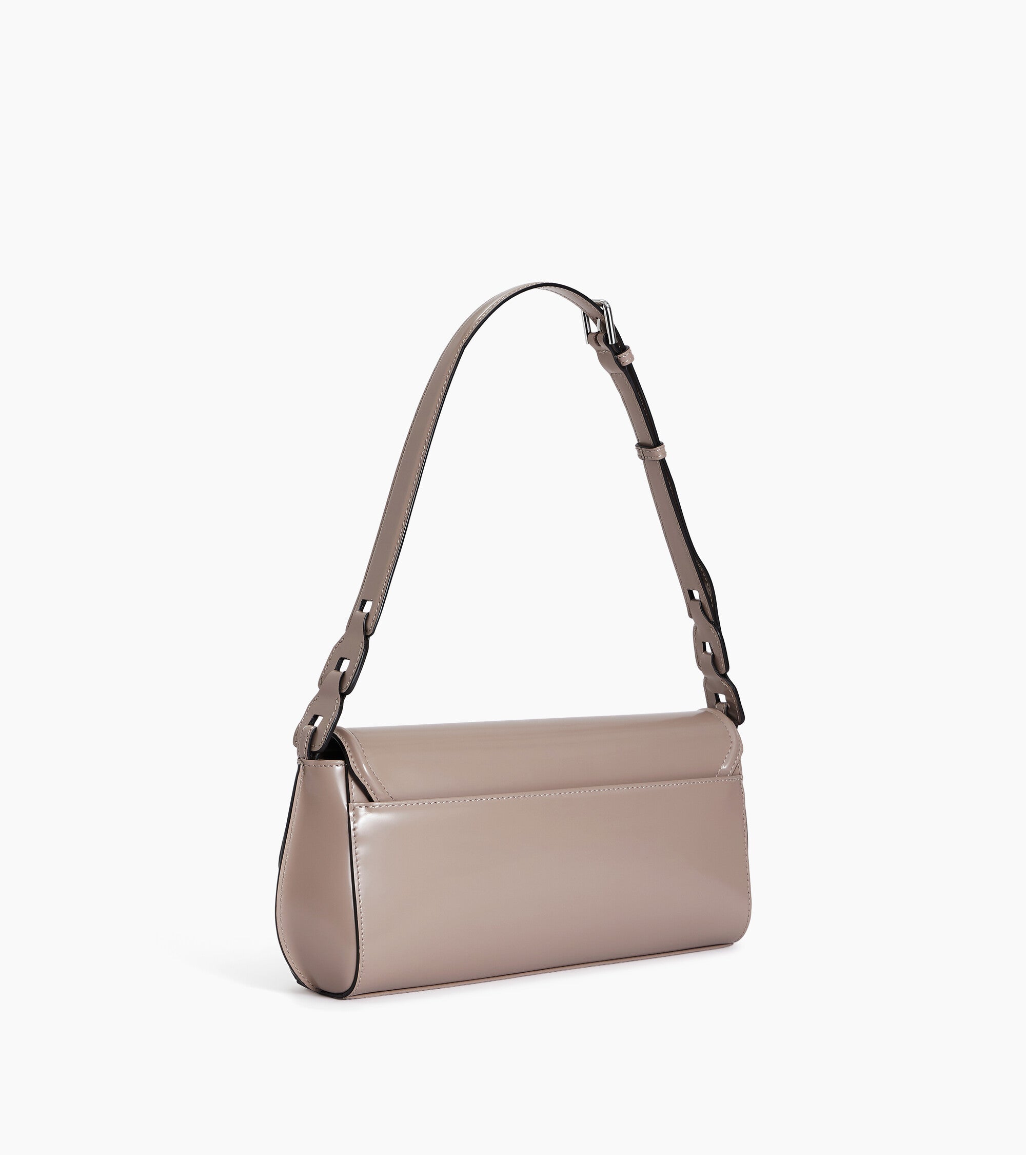 Bolso de hombro mediano Solaise de piel lisa efecto box