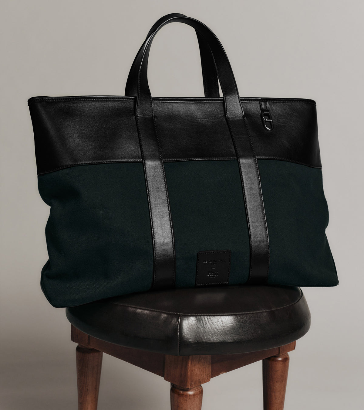 Le Tanneur x HAST smooth leather and cotton canvas hand-carried tote bag