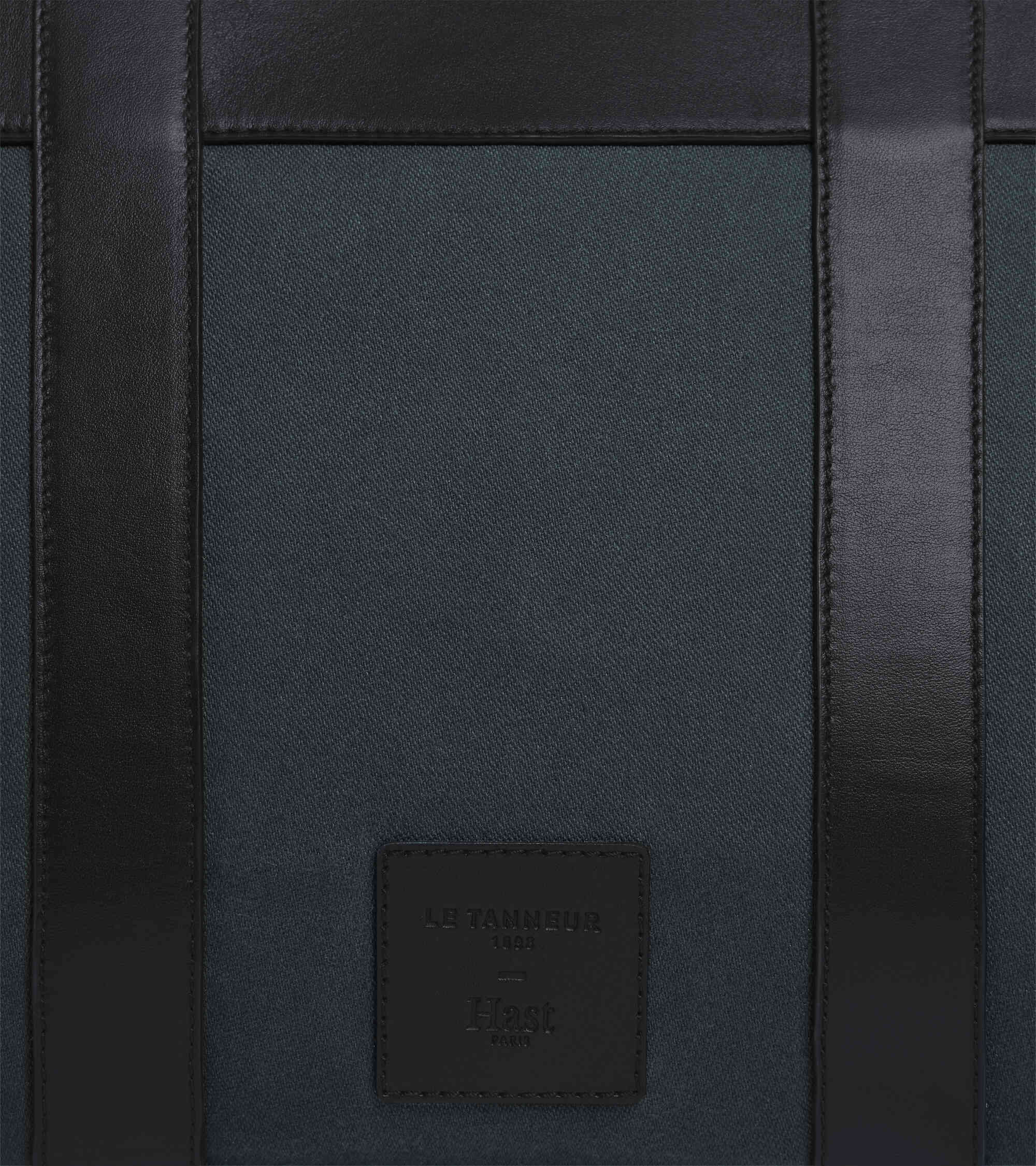 Le Tanneur x HAST smooth leather and cotton canvas hand-carried tote bag