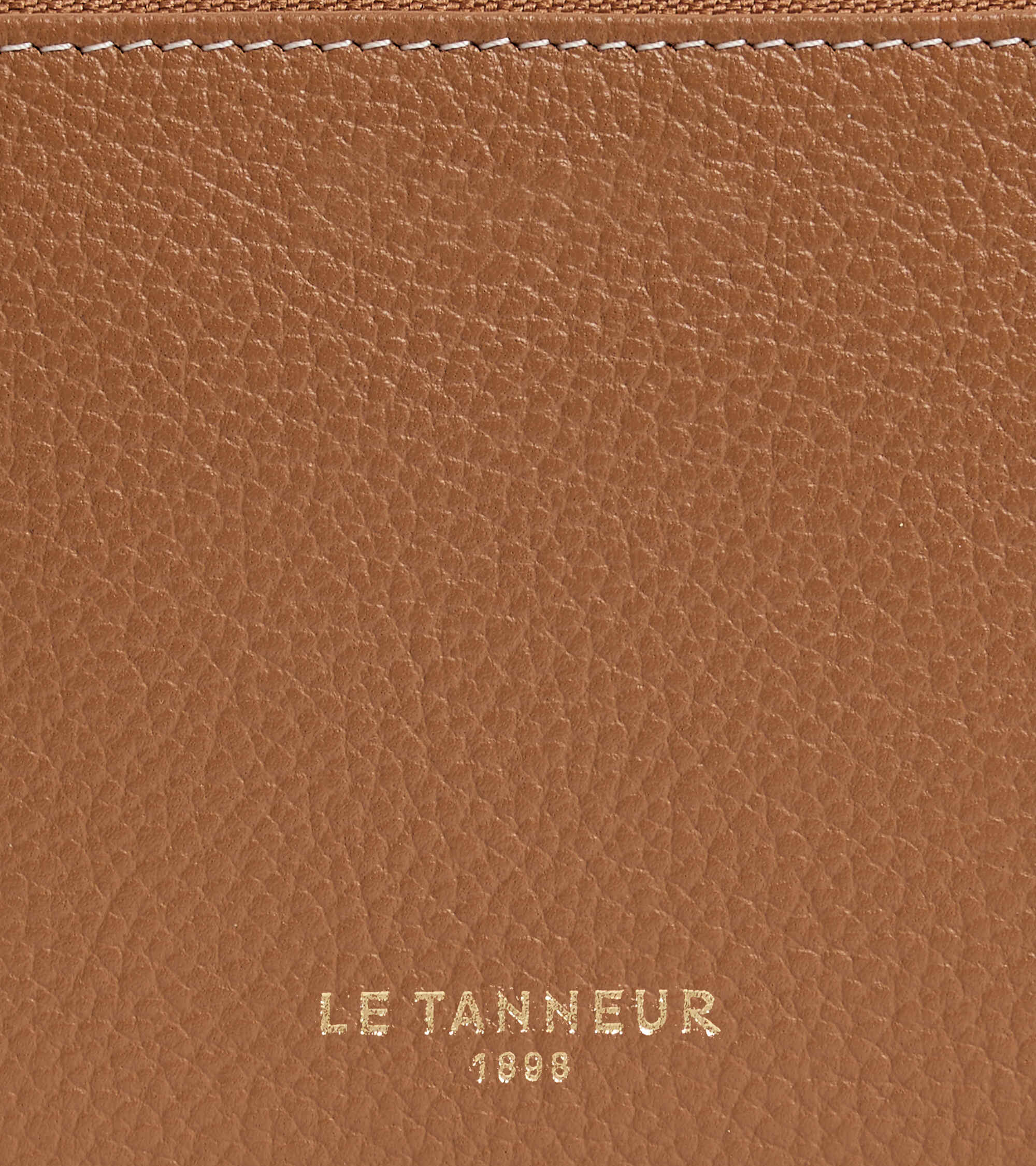 Albertine zipped coin purse with removable card holder in grained leather