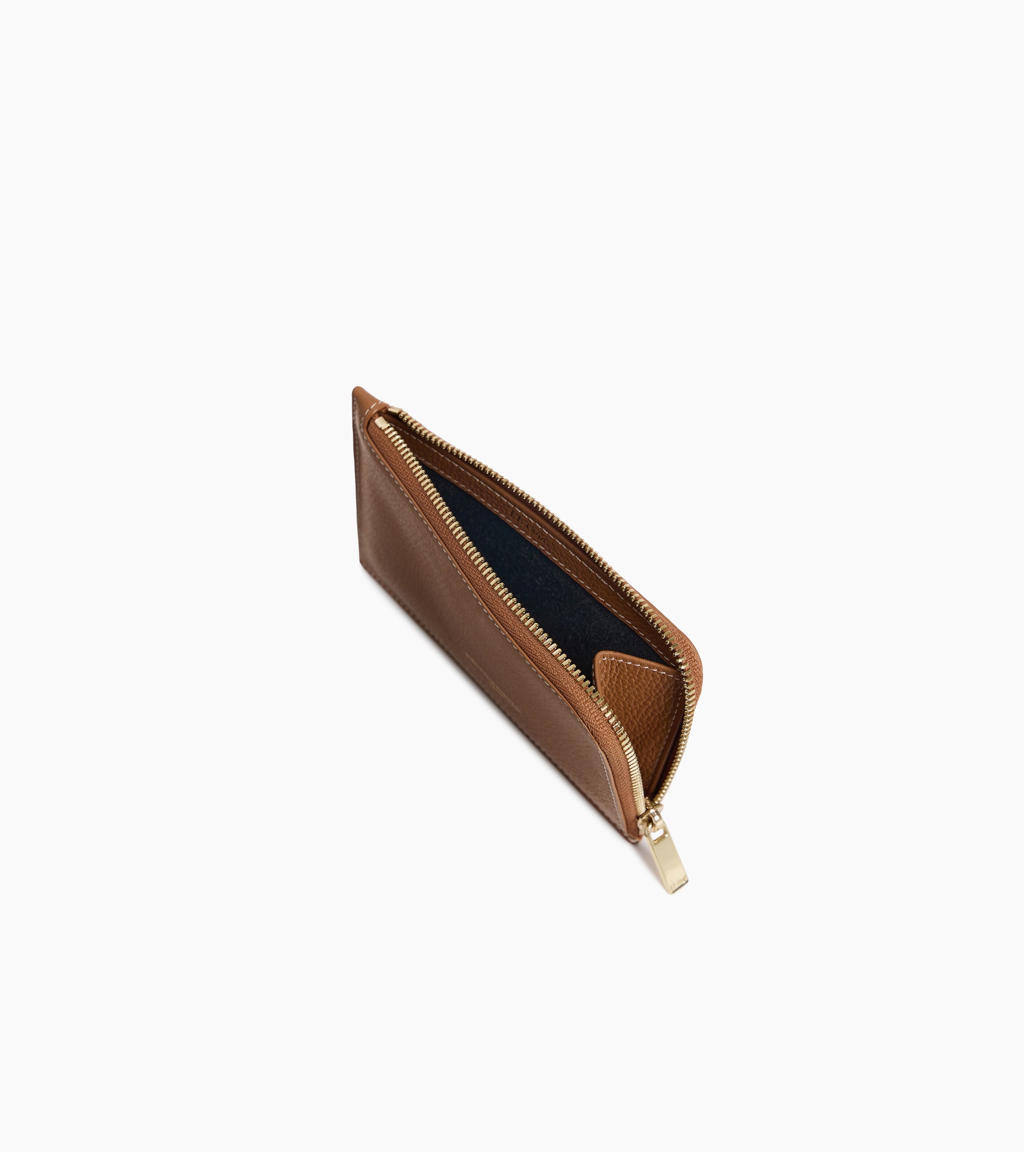 Albertine zipped card holder in grained leather