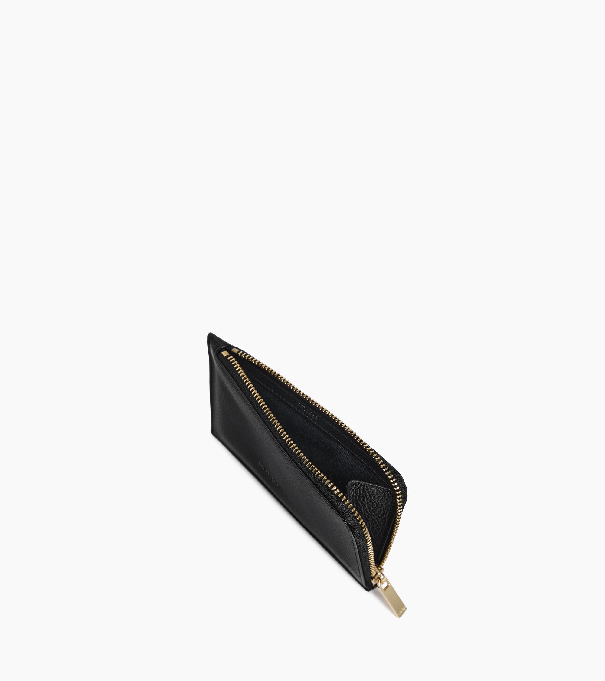 Albertine zipped card holder in grained leather