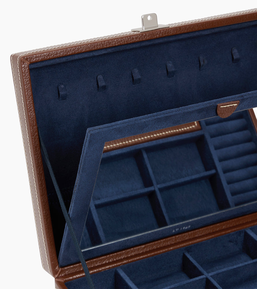 Grande boîte à bijoux en cuir