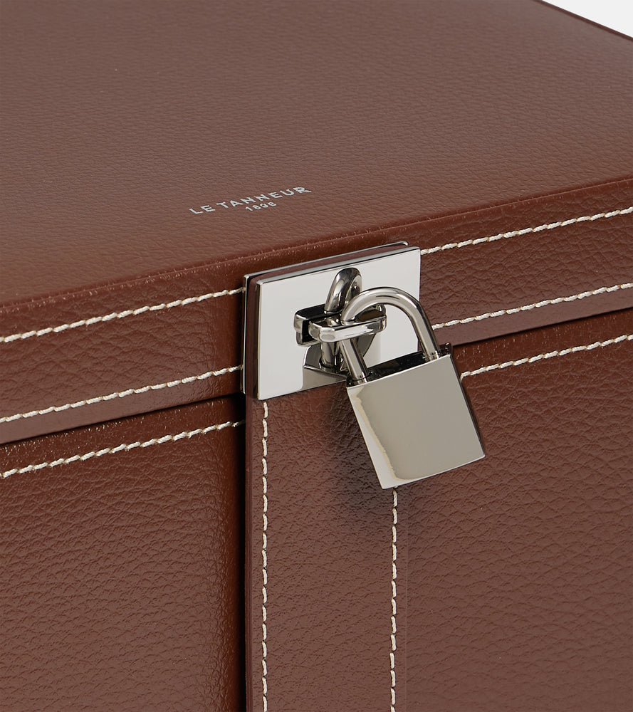 Grande boîte à bijoux en cuir