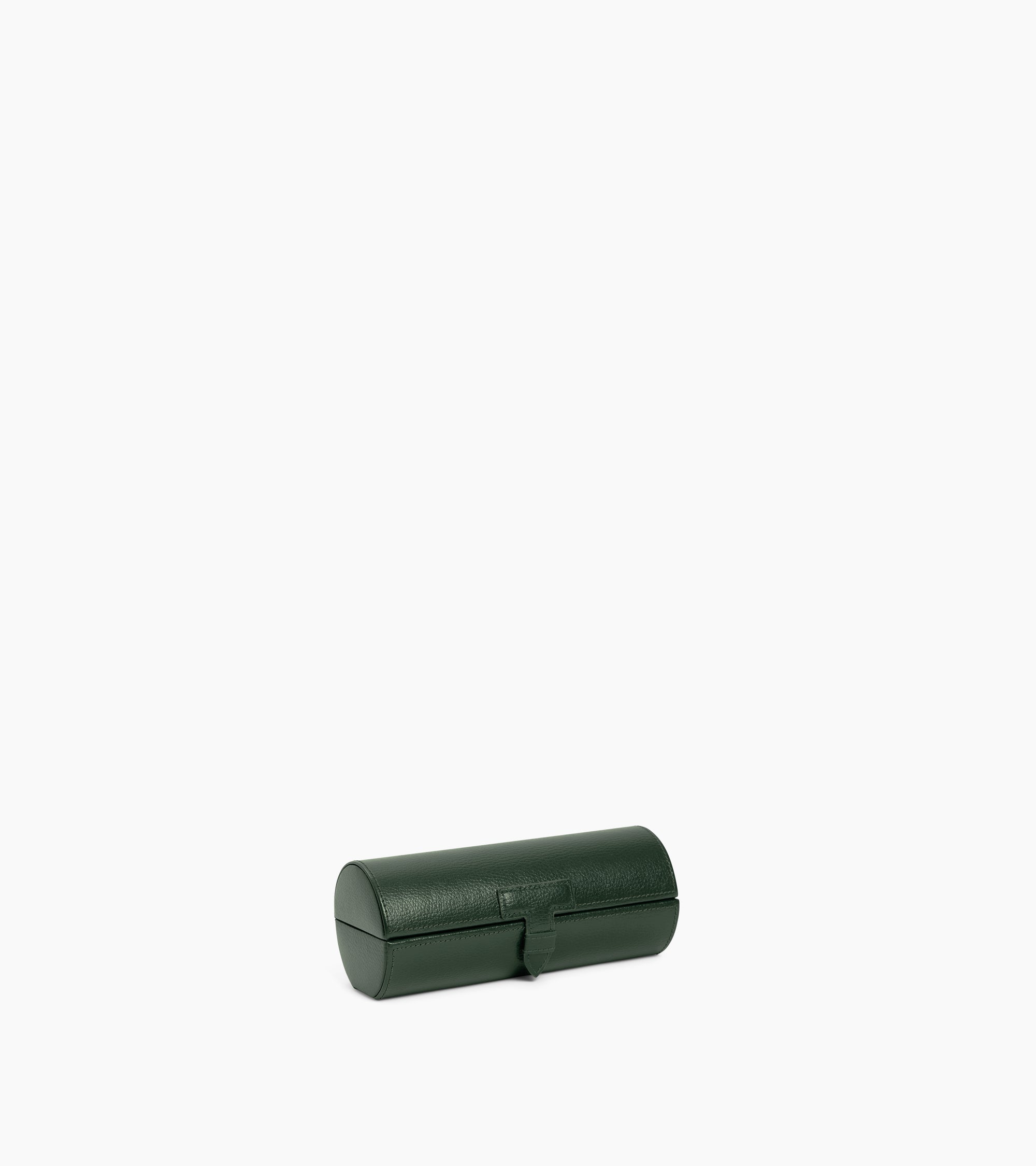 3 slot watch box in grained leather