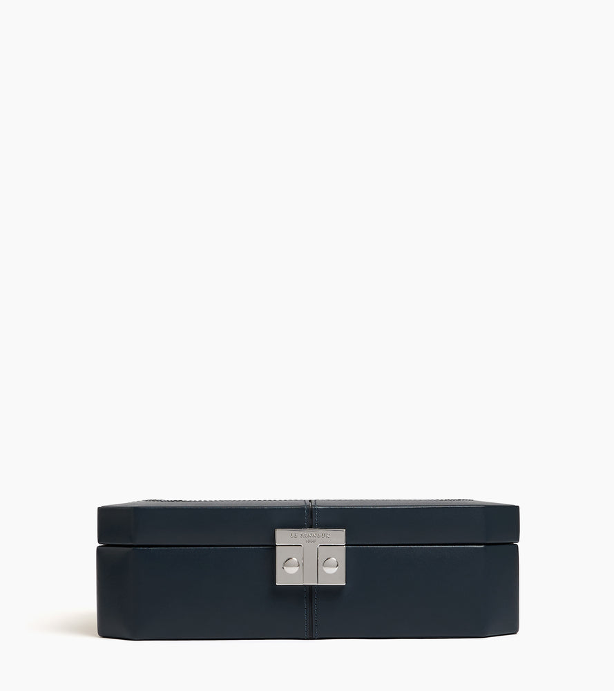 Box for 8 watches with T-clasp in leather
