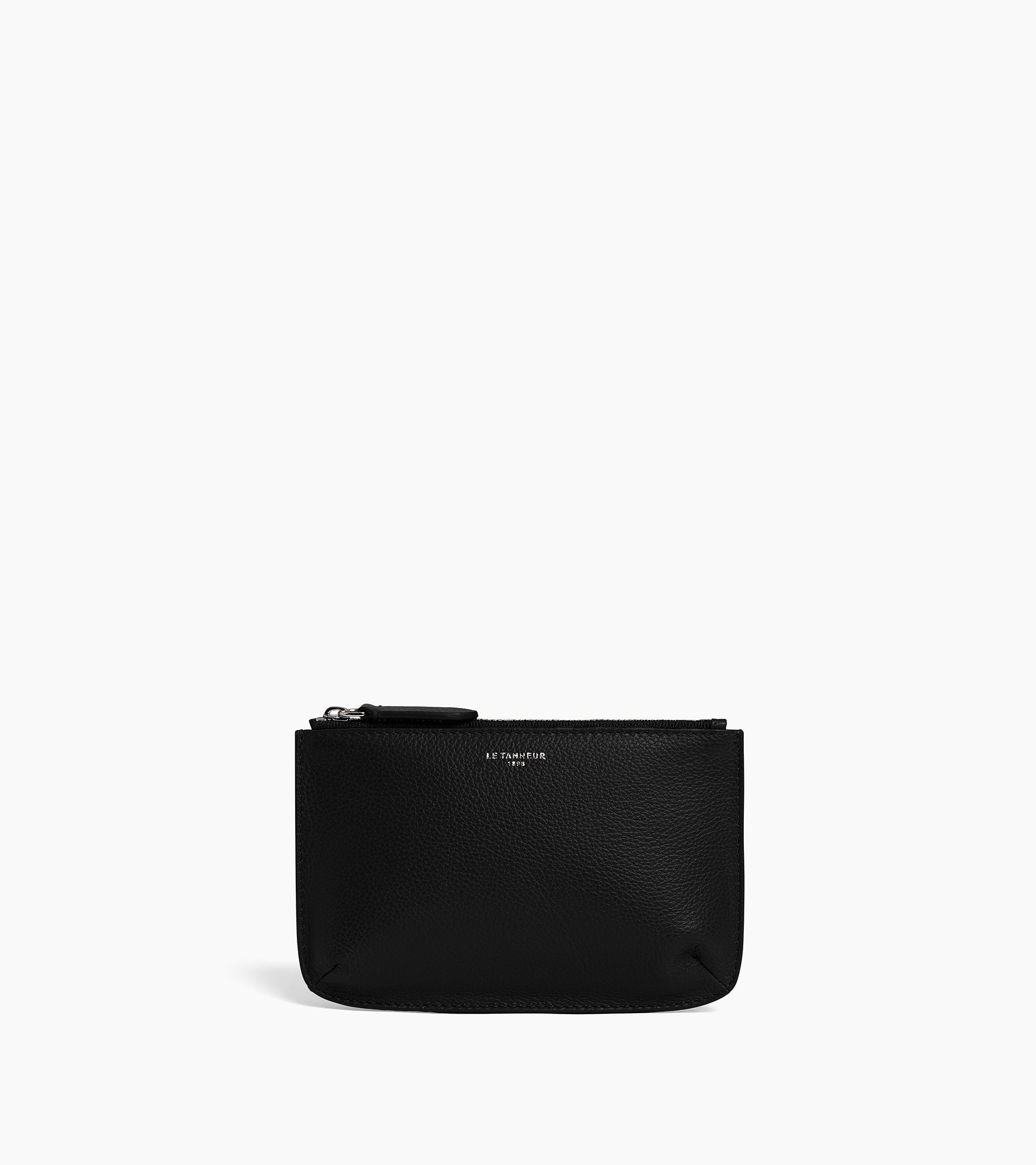 Estuche pequeño de cuero con cremallera