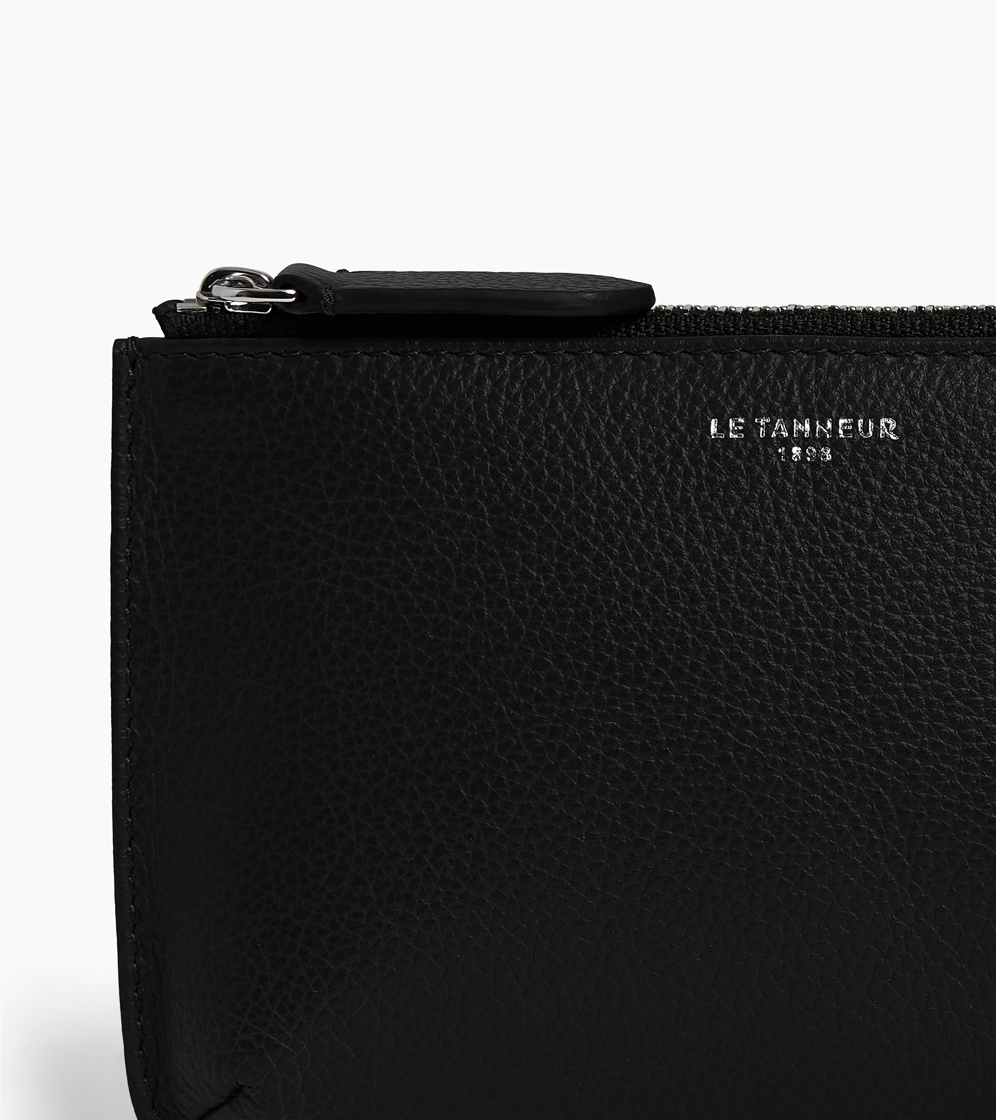 Estuche pequeño de cuero con cremallera