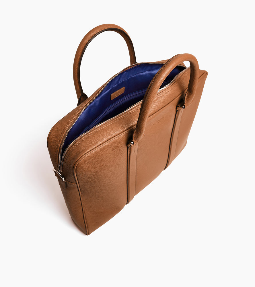 Porte documents 17" Charles en cuir grainé petit modèle