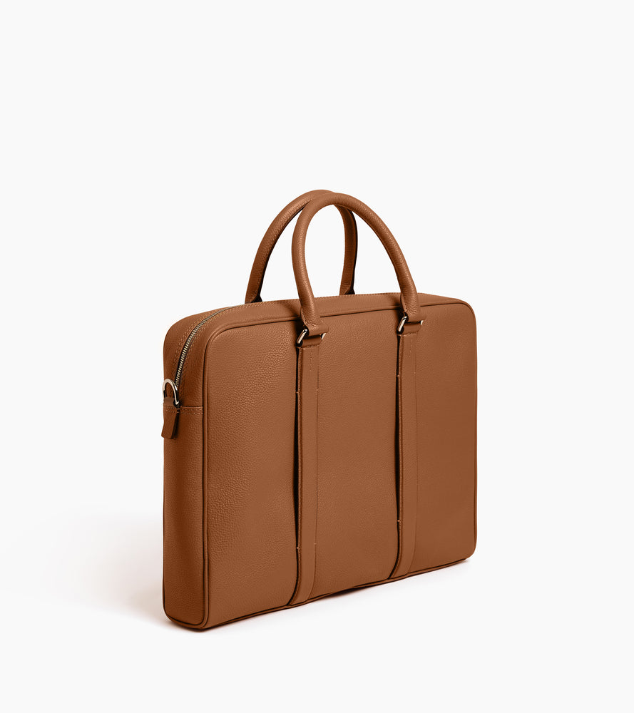 Porte documents 17" Charles en cuir grainé petit modèle