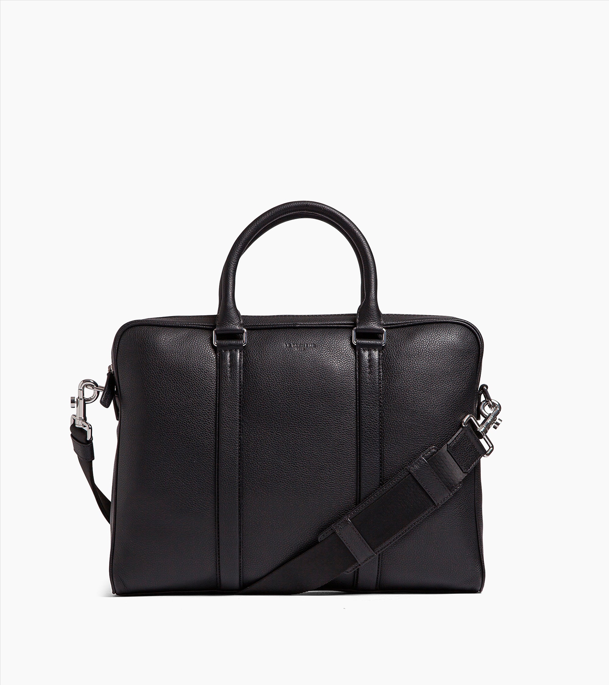Charles 17" briefcase in grained leather small size