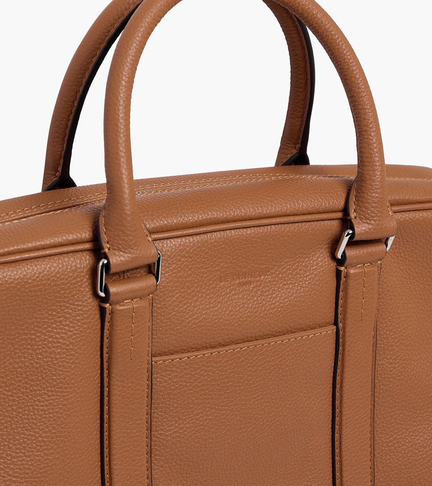 Charles 17" briefcase in grained leather medium size