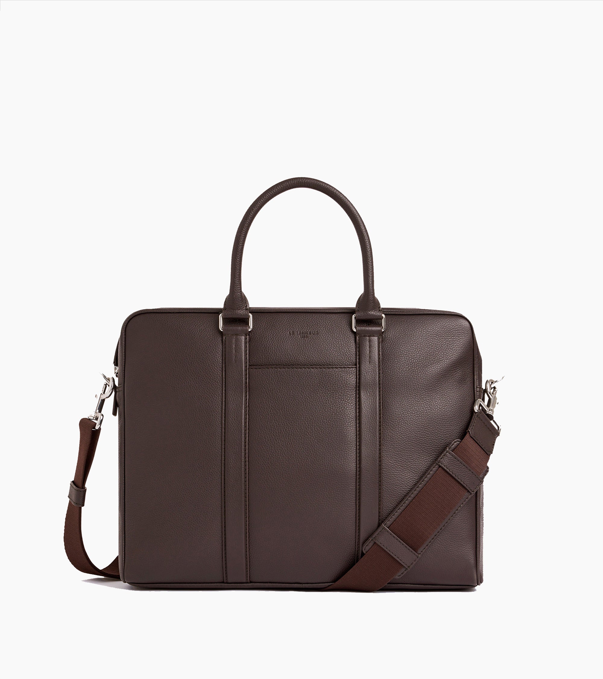 Charles 17" briefcase in grained leather medium size