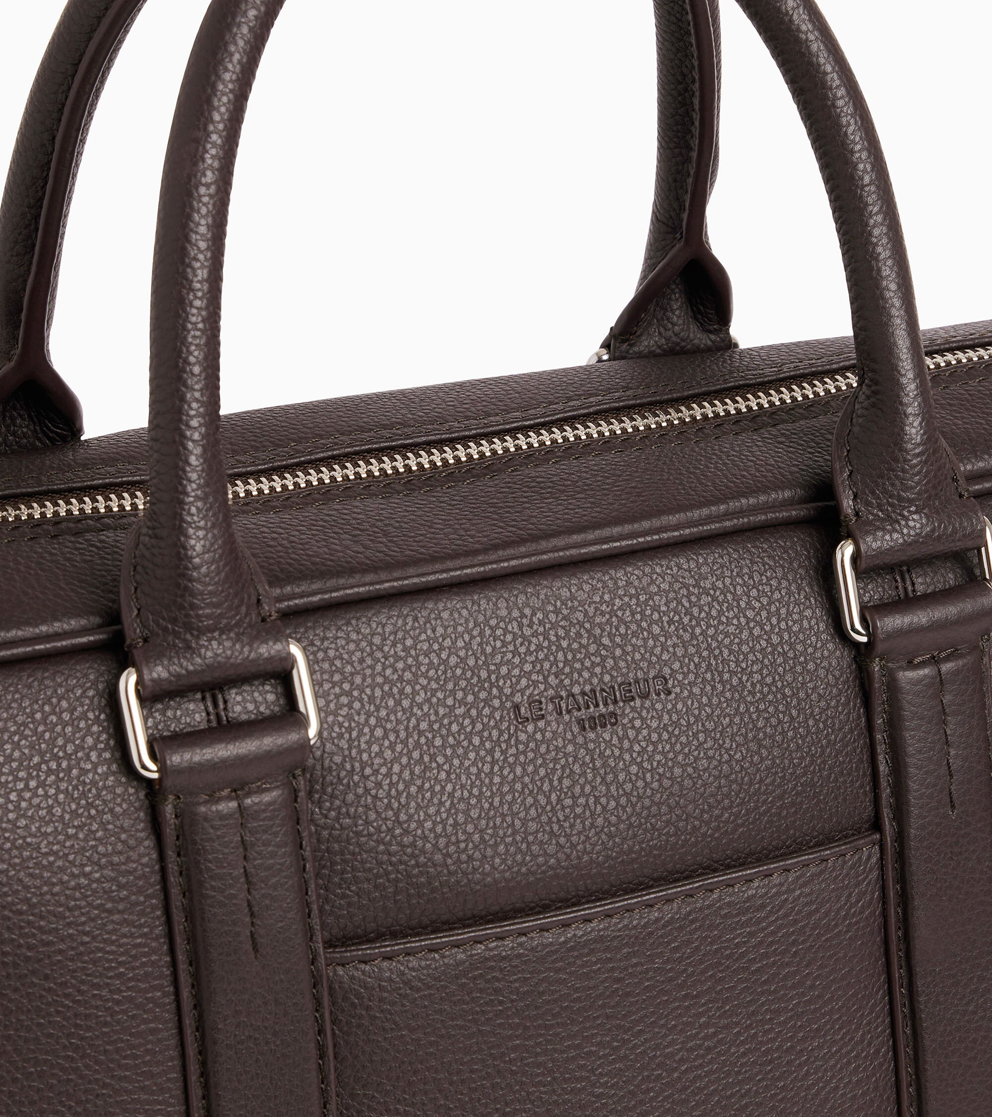 Charles 17" briefcase in grained leather medium size