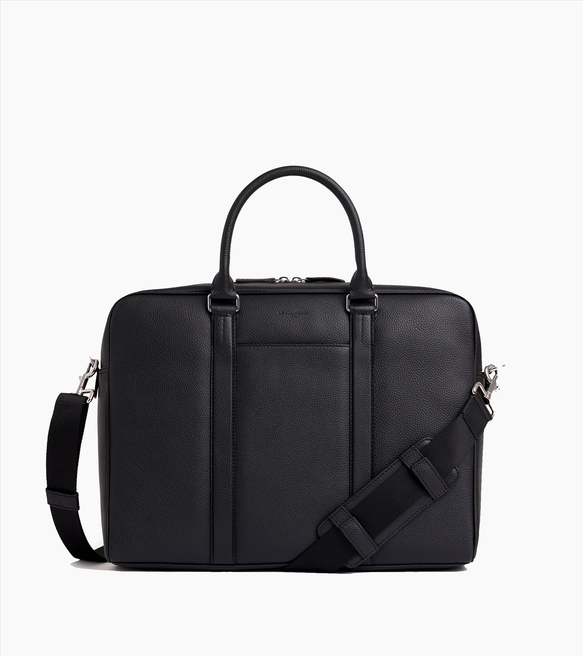 Charles 17" briefcase in grained leather large size