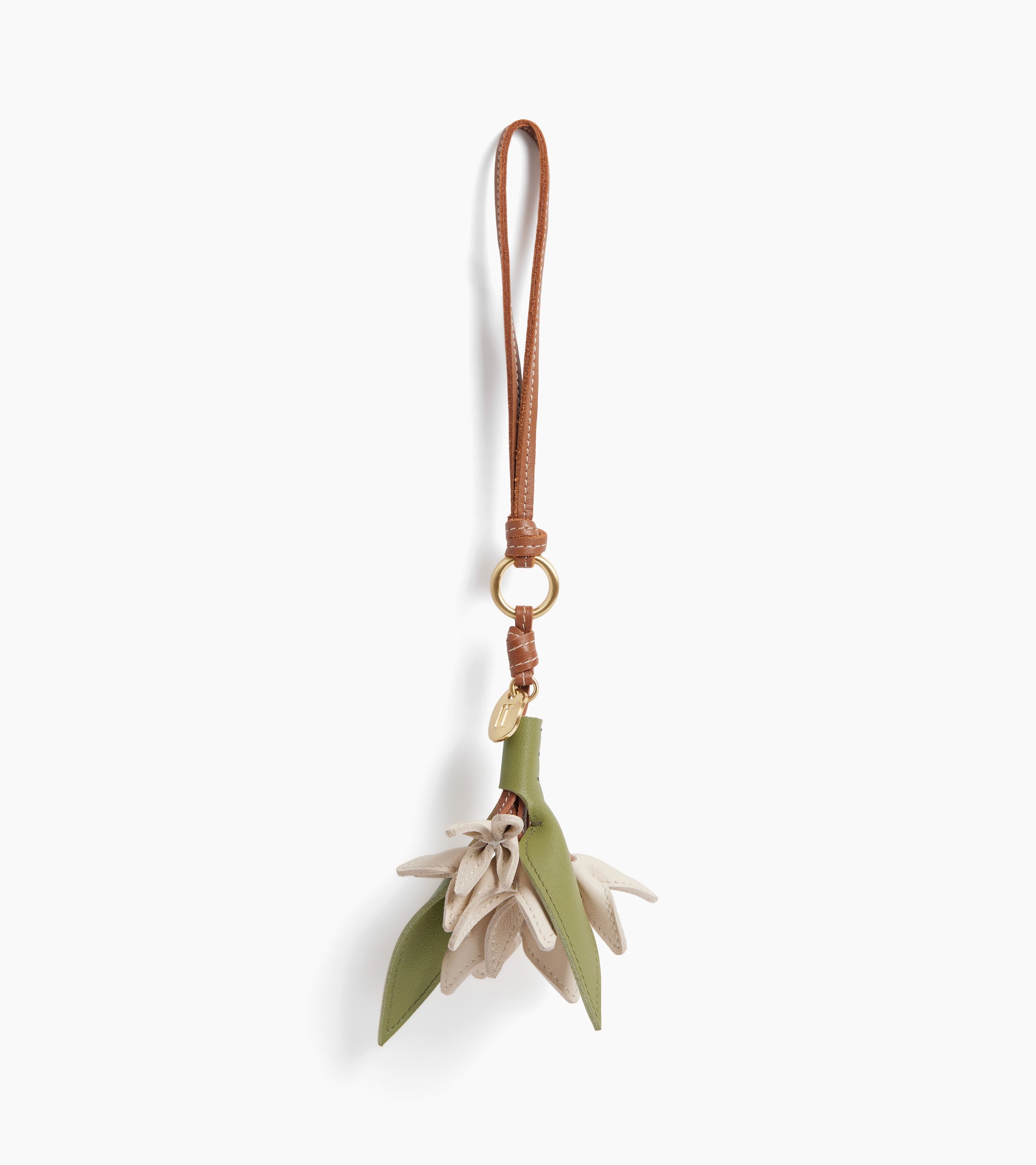 Grained leather flower charms
