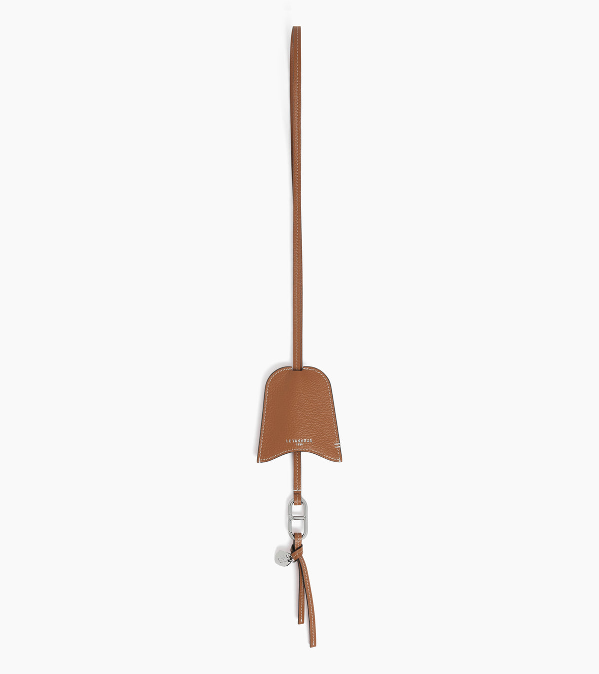 Key charm case in grained leather