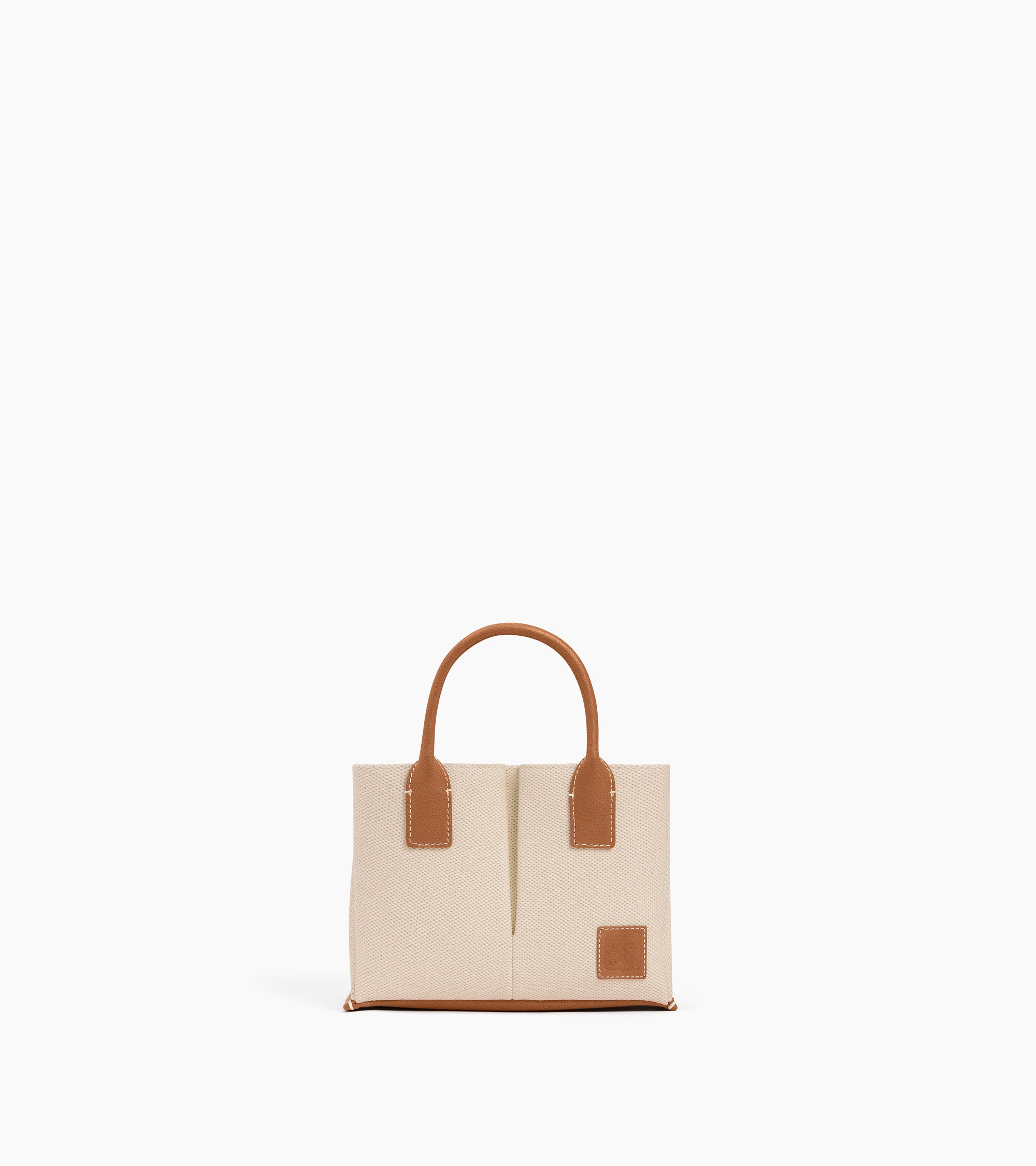 Petit sac à main Elena en toile coton et cuir grainé