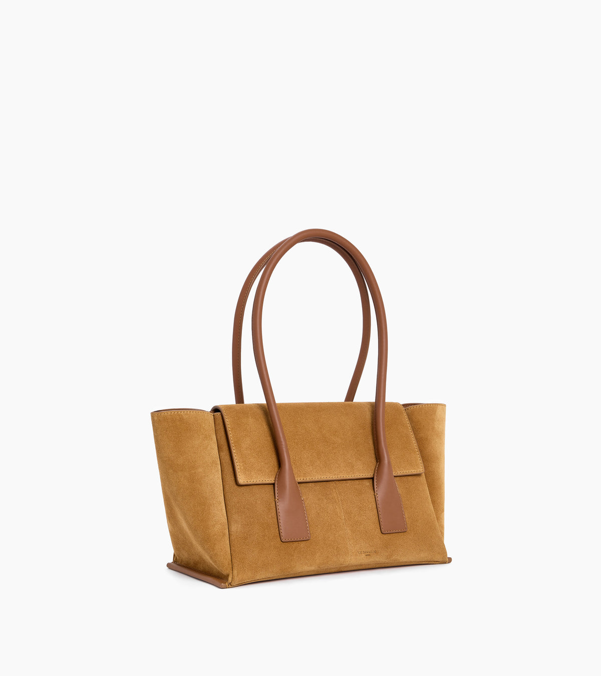 Elena medium tote bag with flap in suede split leather