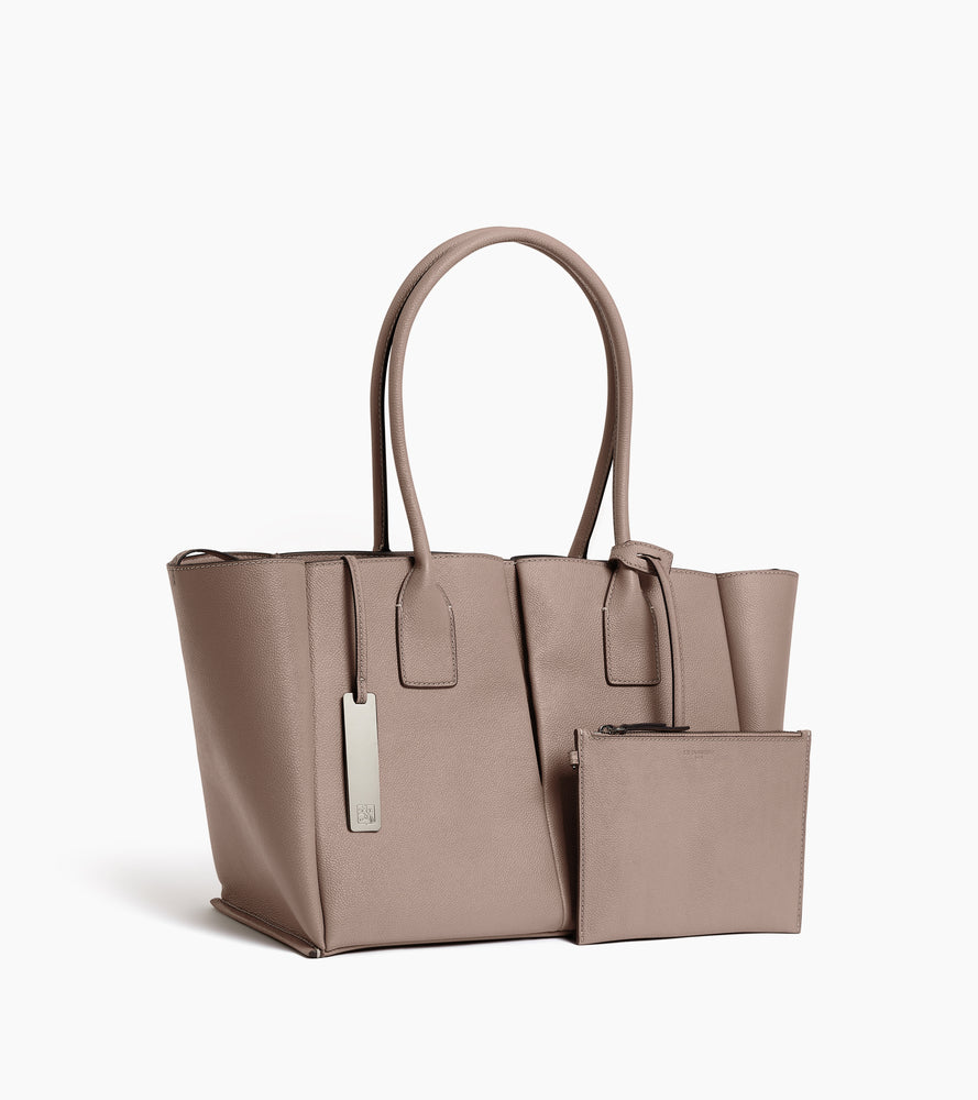 Elena large tote bag in grained leather