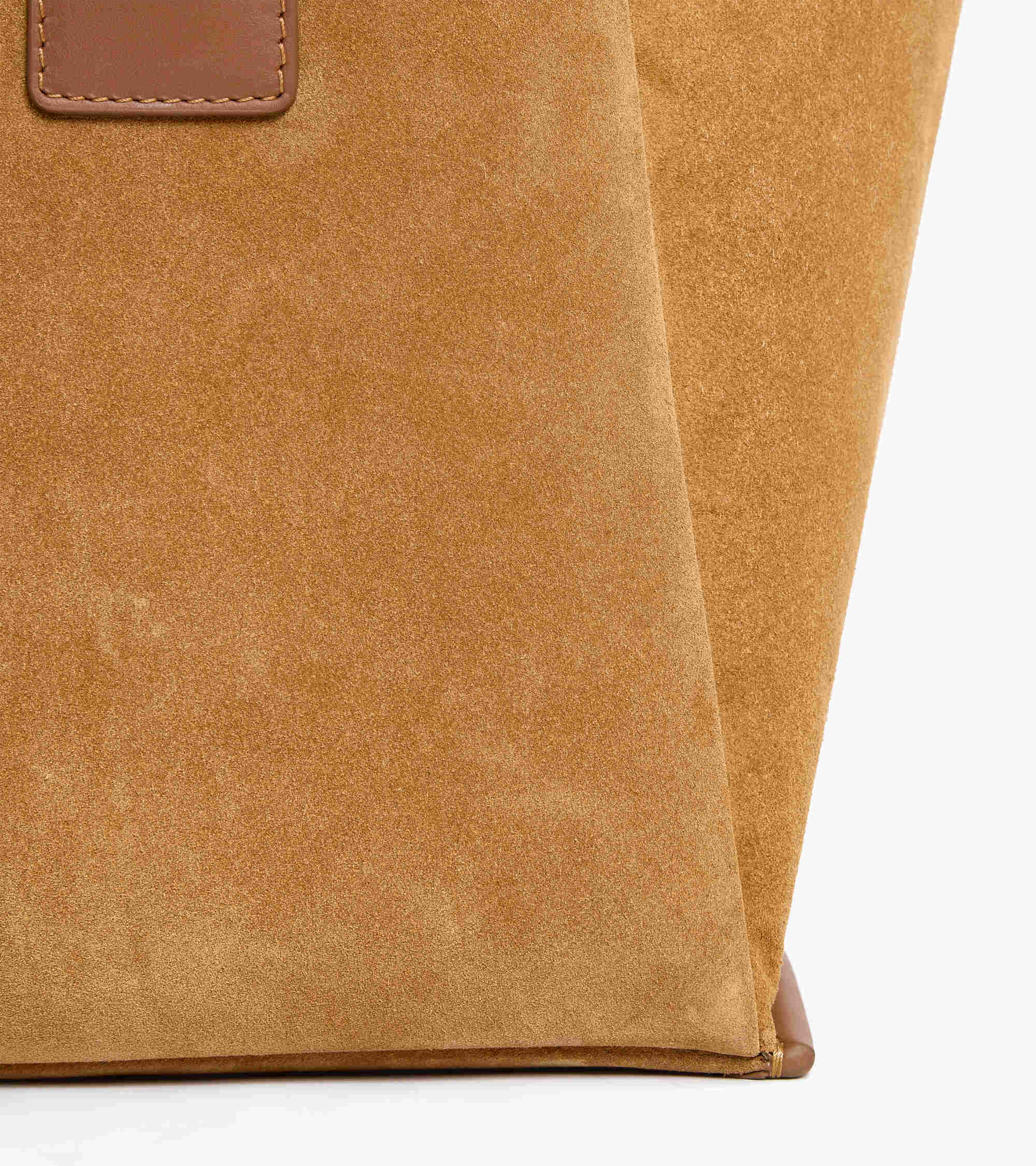 Elena large tote bag in suede split leather